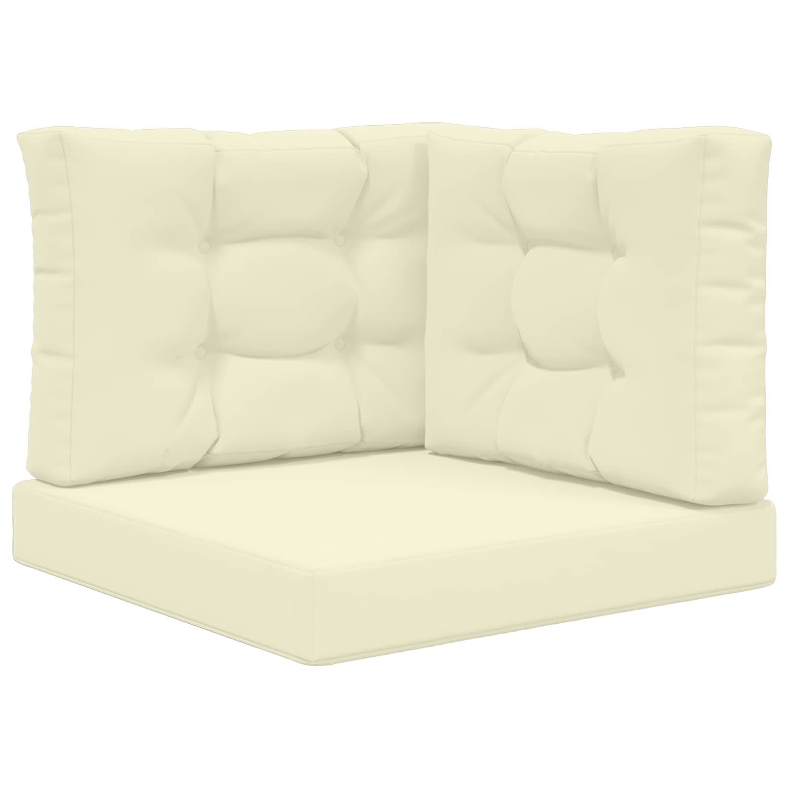 vidaXL Sofakissen für draußen 3 pcs Creme Polyester