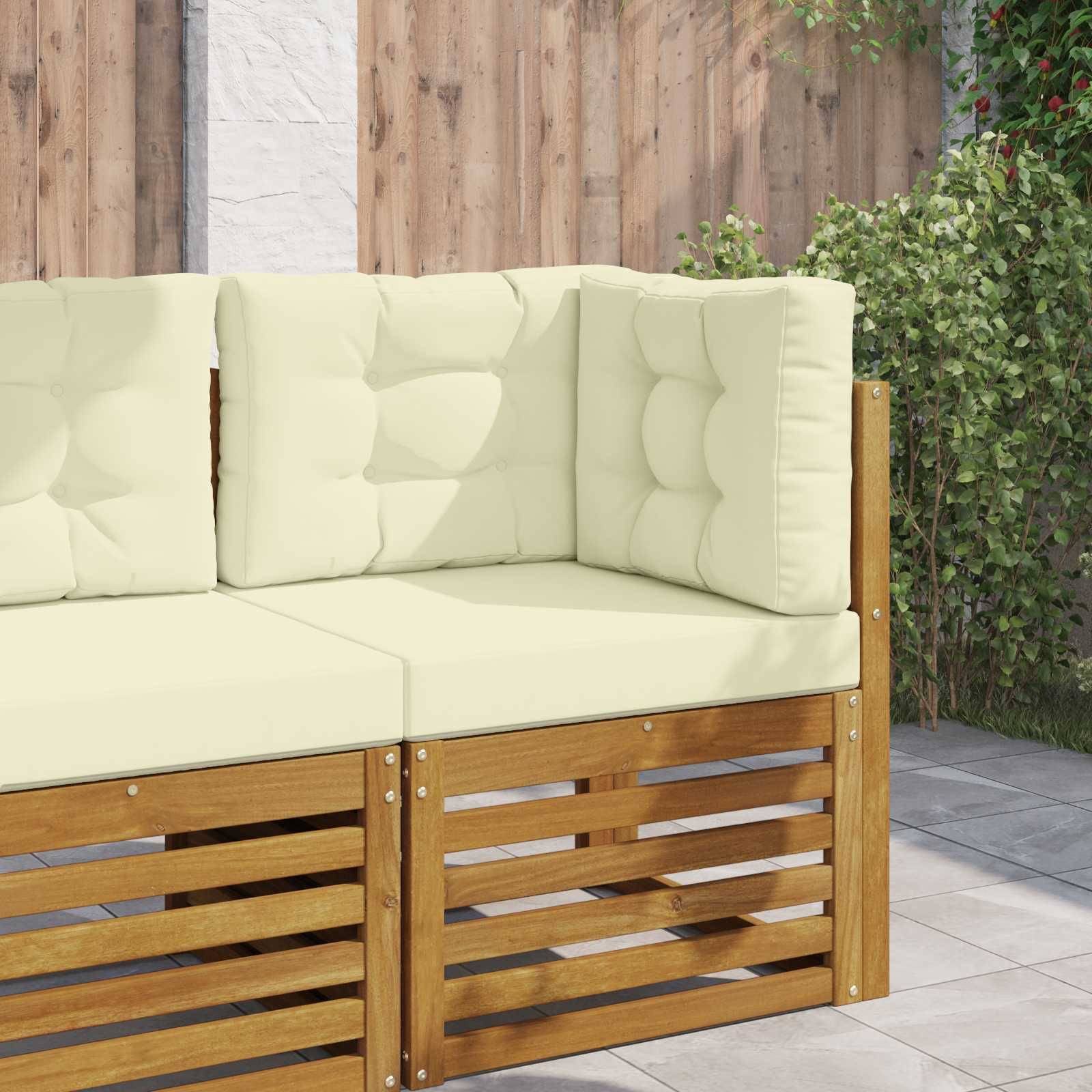 vidaXL Sofakissen für draußen 3 pcs Creme Polyester