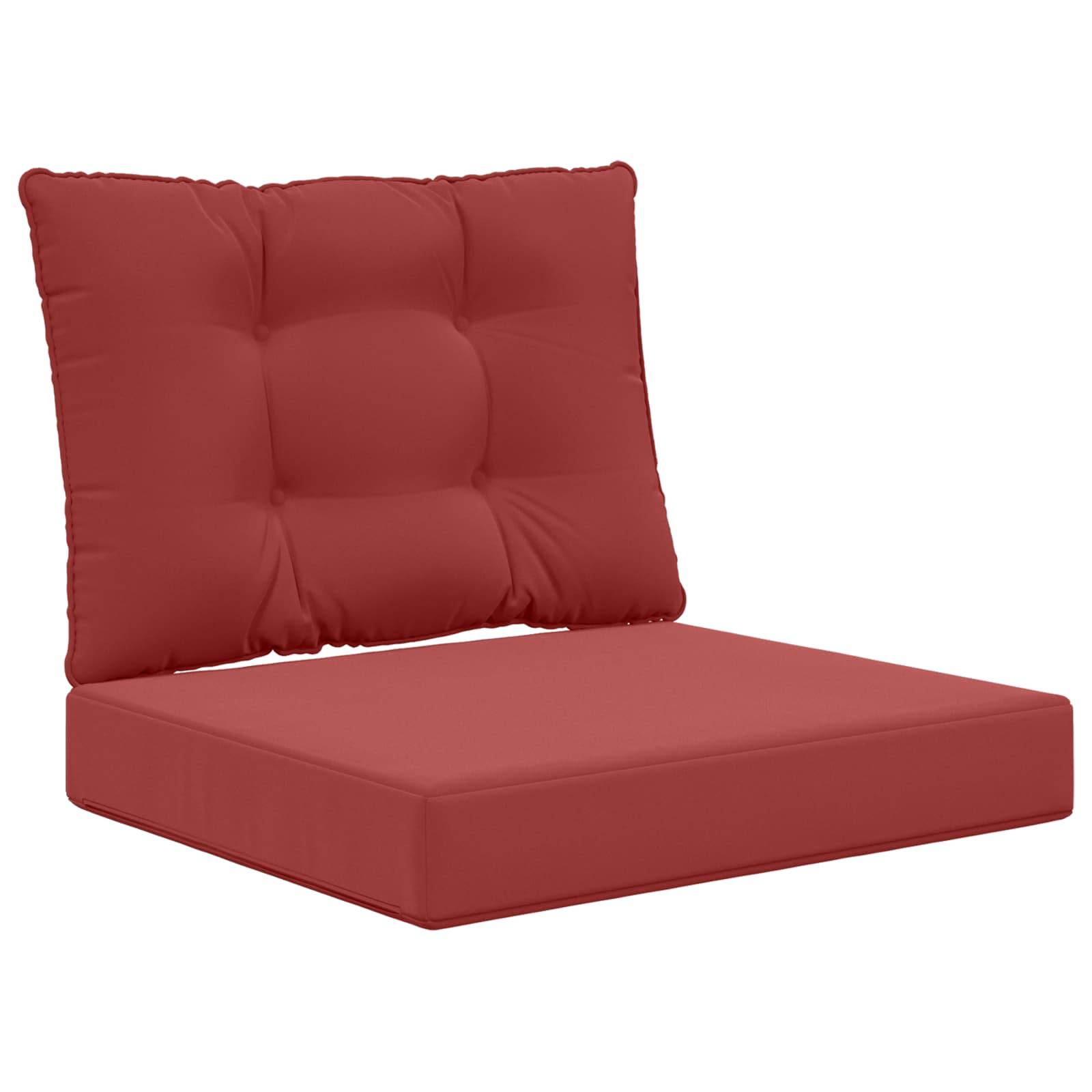 vidaXL Sofakissen für draußen 2 pcs Weinrot Polyester