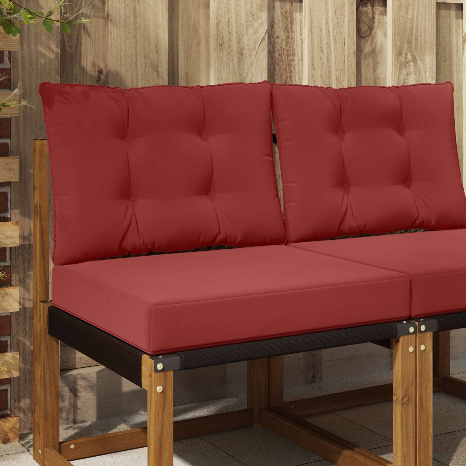 vidaXL Sofakissen für draußen 2 pcs Weinrot Polyester