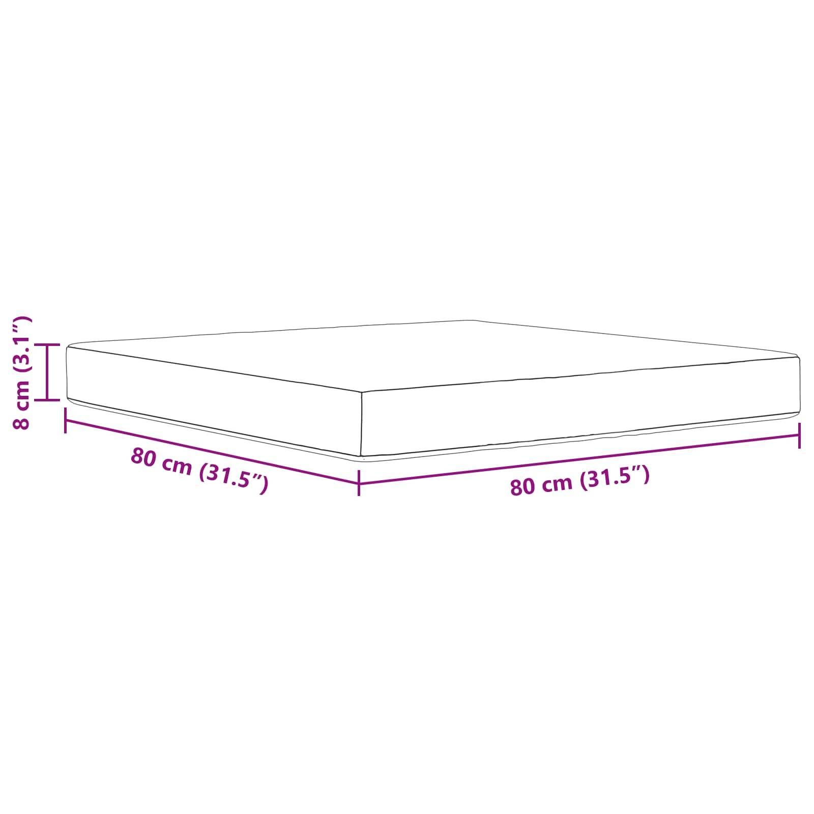 vidaXL Sofakissen für draußen Blattmuster 80 x 80 x 8 cm Polyester
