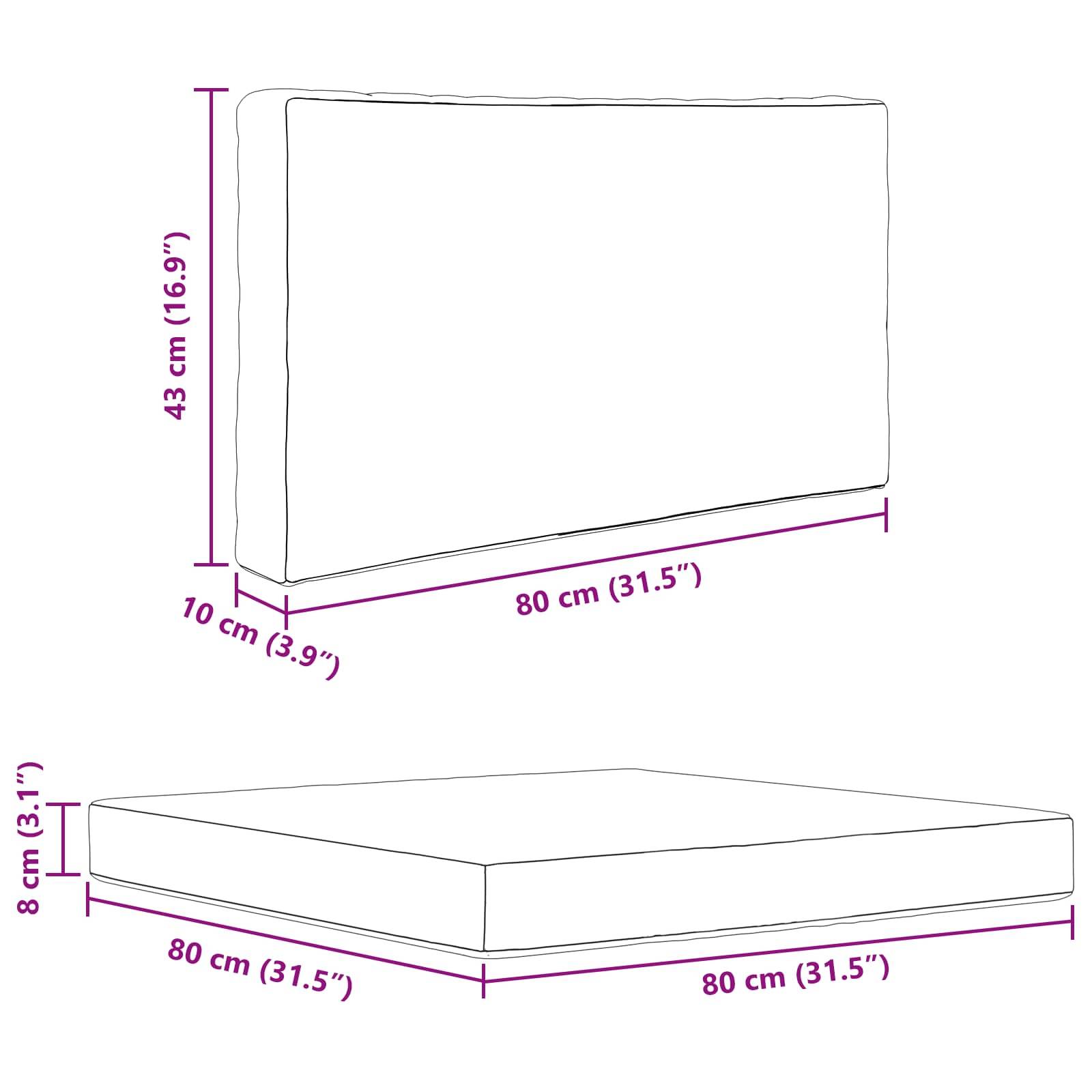 vidaXL Sofakissen für draußen 2 pcs Taupe Polyester