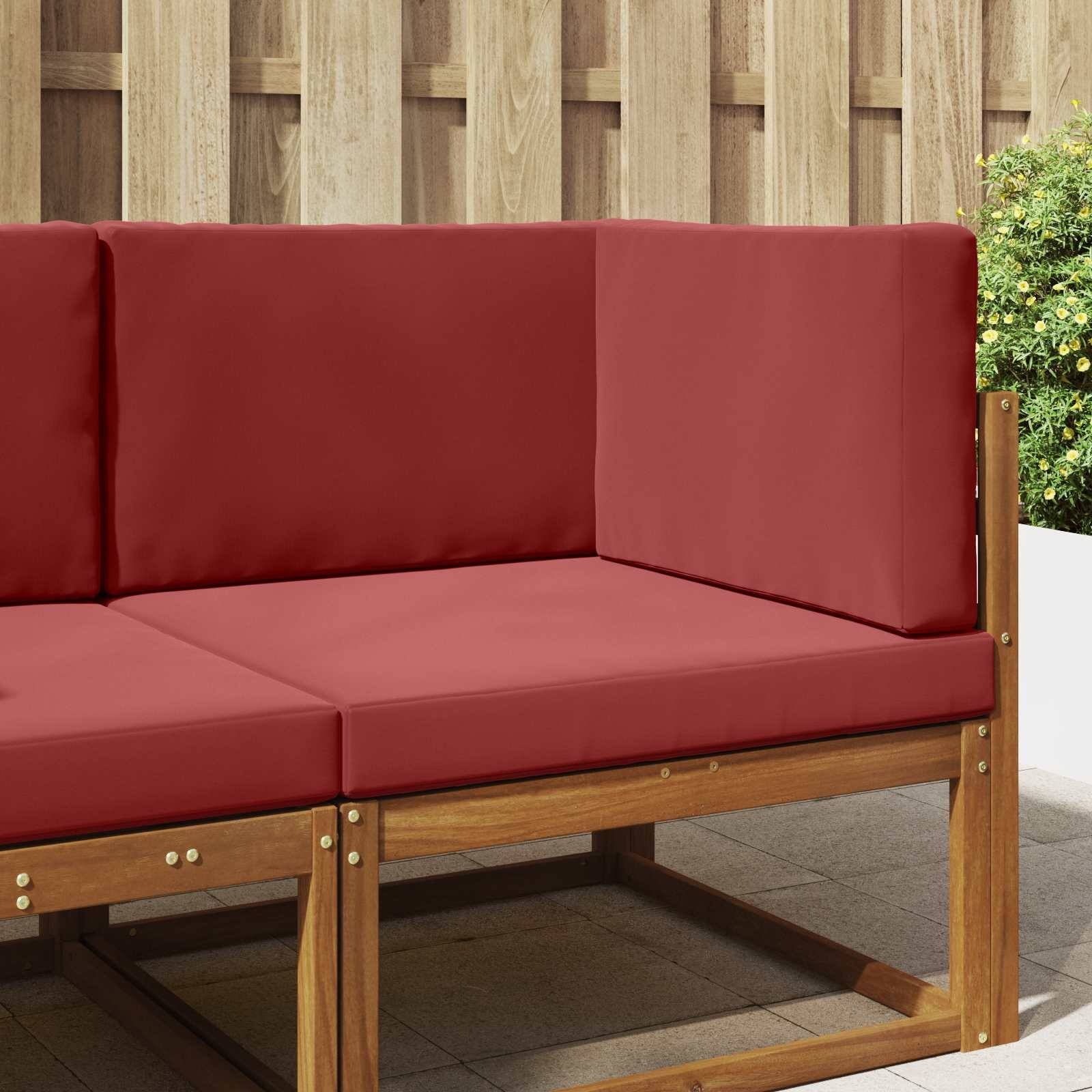 vidaXL Sofakissen für draußen 3 pcs Weinrot Polyester