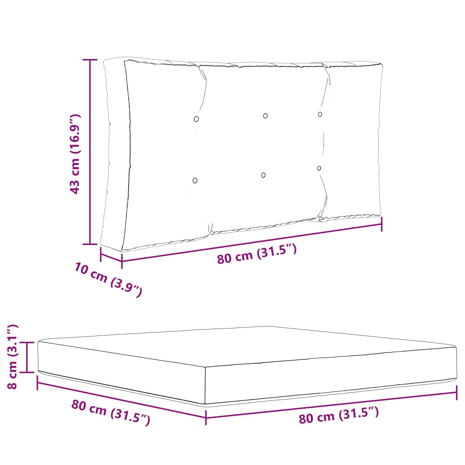 vidaXL Sofakissen für draußen 3 pcs Türkis Polyester