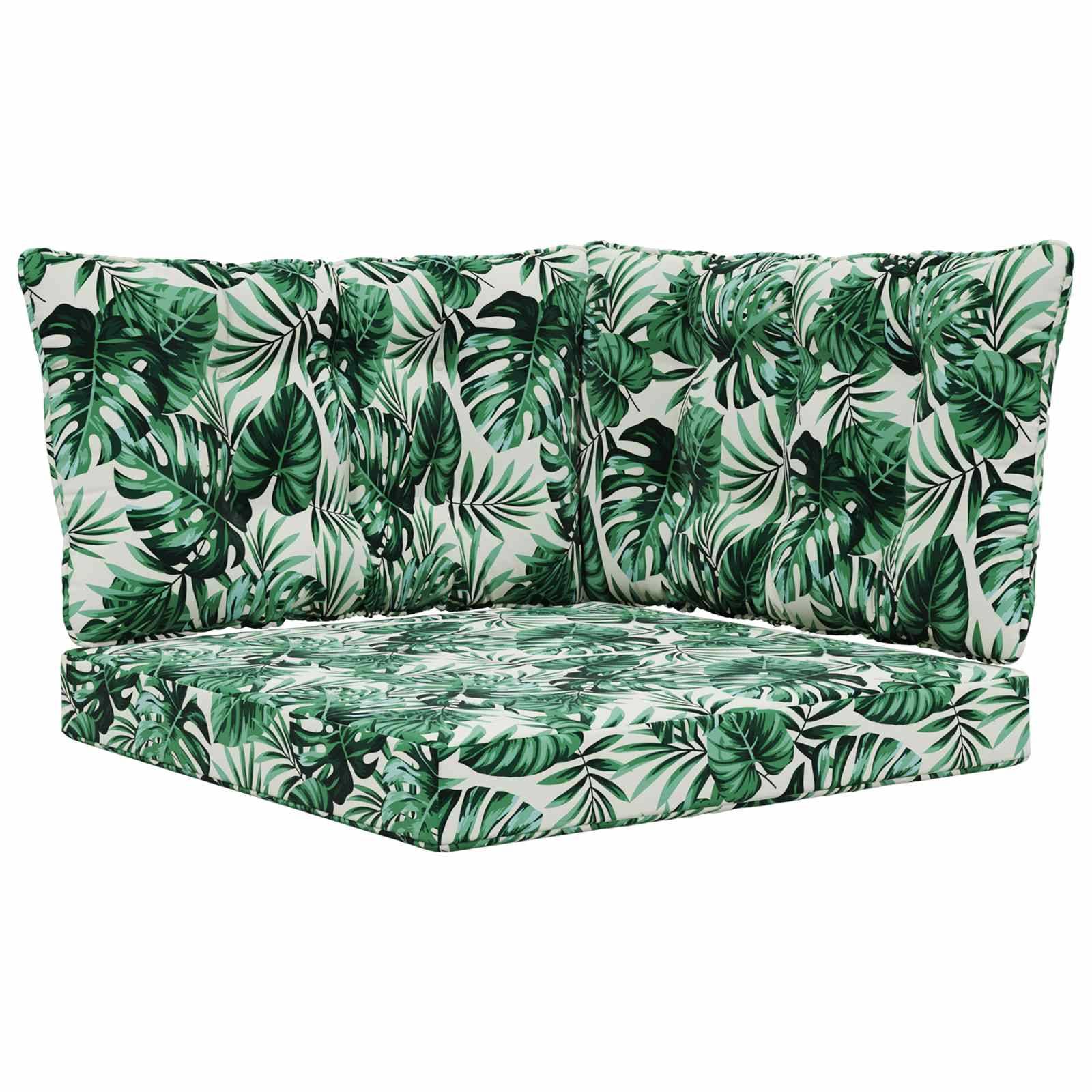 vidaXL Sofakissen für draußen 3 pcs Blattmuster Polyester