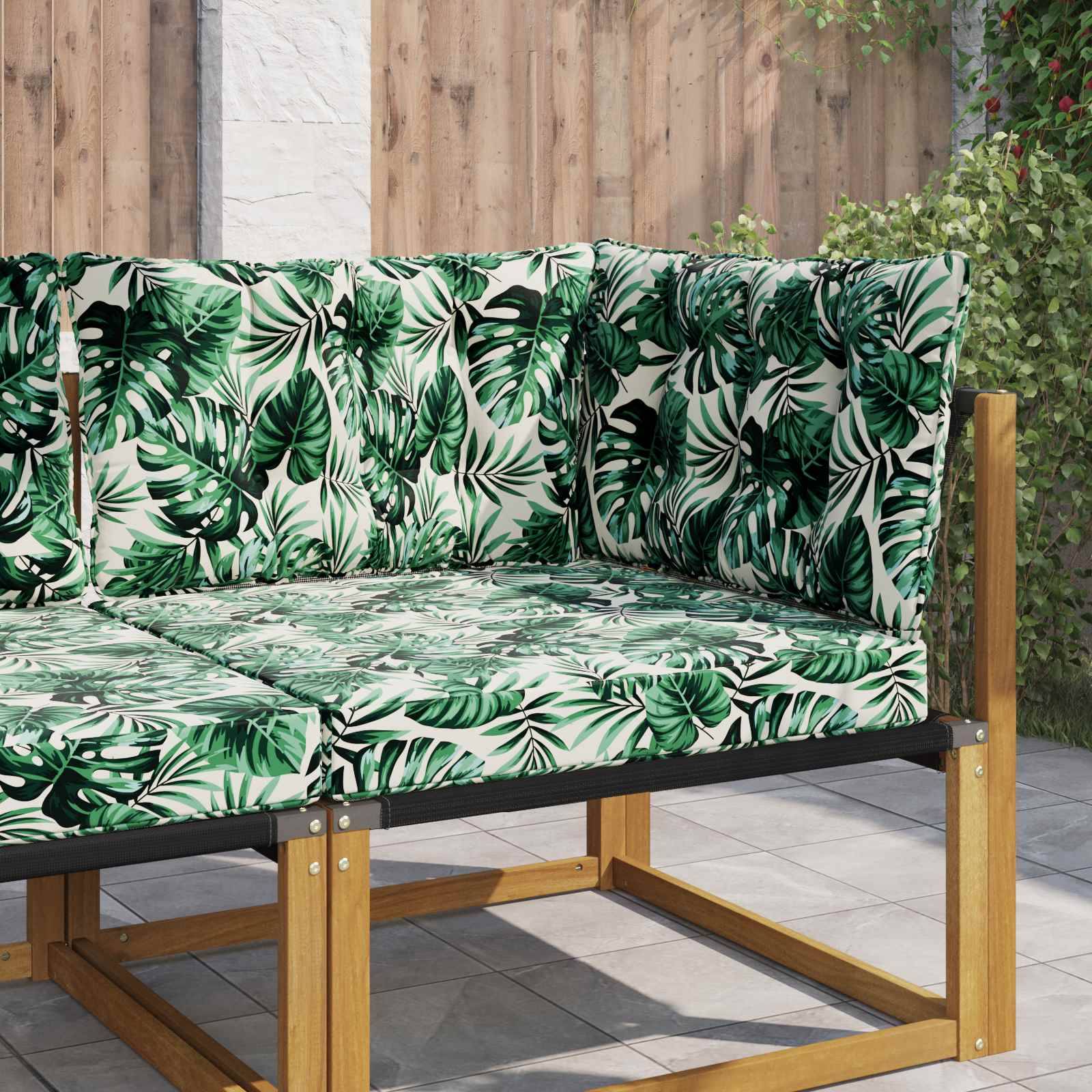 vidaXL Sofakissen für draußen 3 pcs Blattmuster Polyester