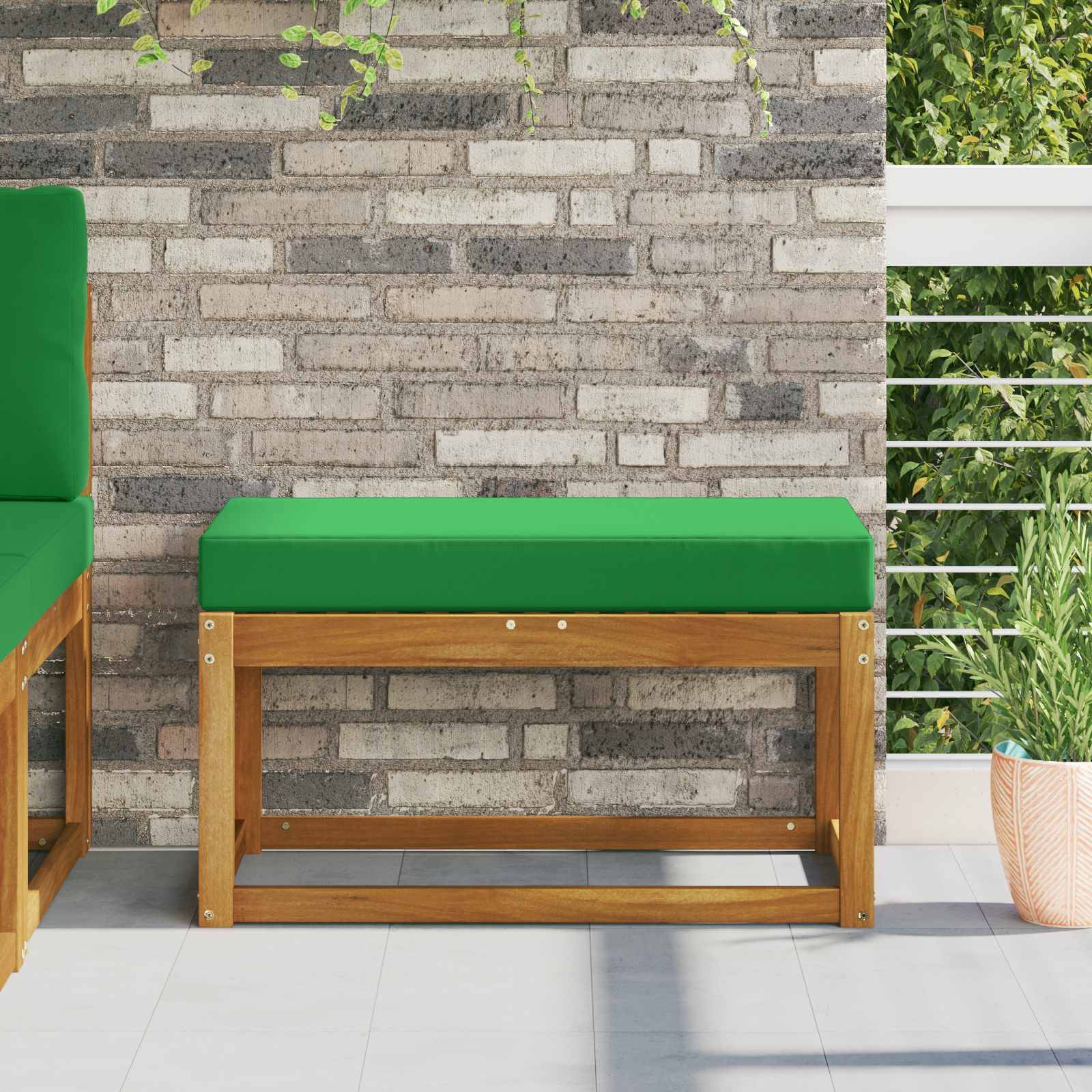 vidaXL Sitzkissen für Outdoor Grün 80 x 40 x 8 cm 100 % Polyester
