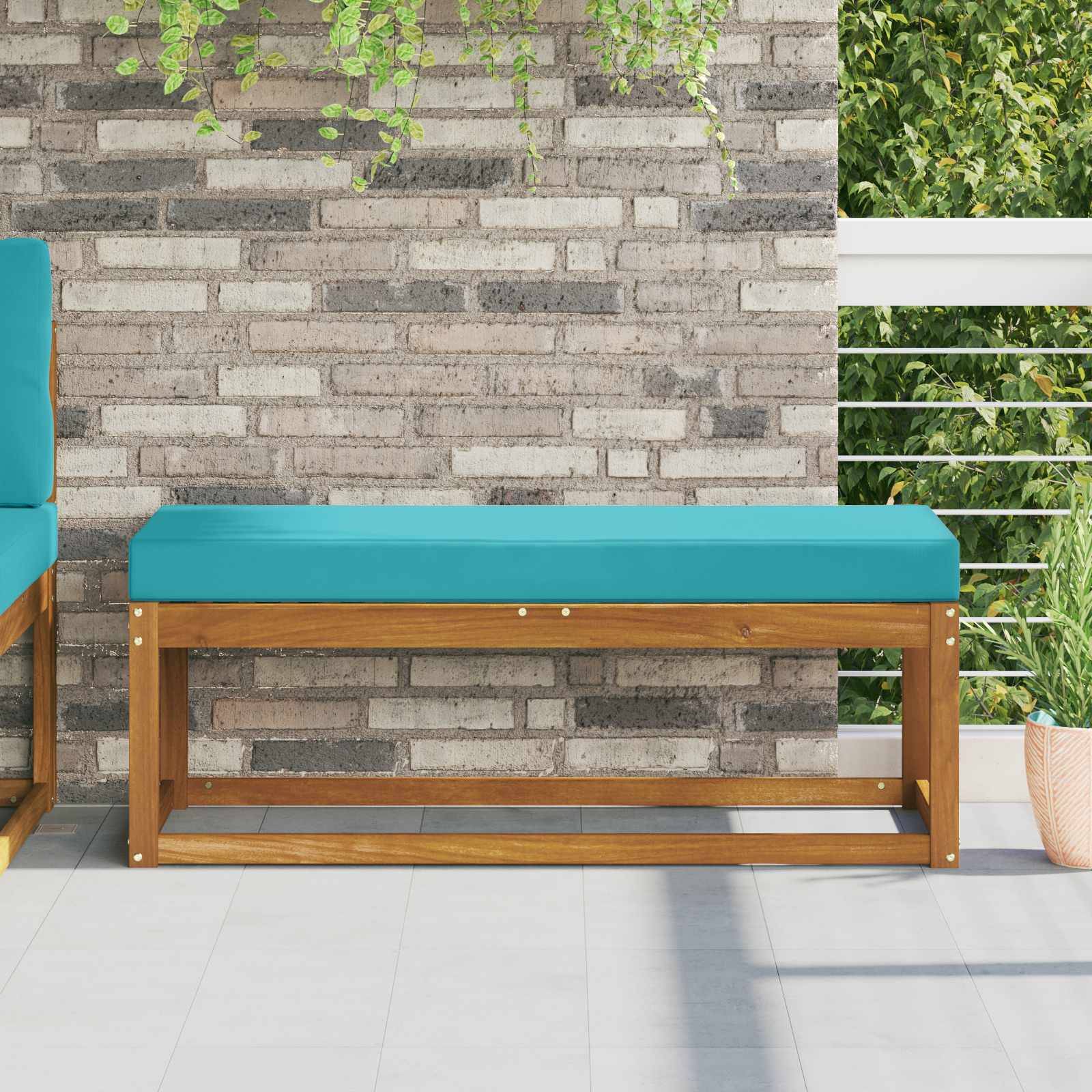 vidaXL Sitzkissen für Outdoor Türkis 111,5 x 40 x 8 cm 100 % Polyester