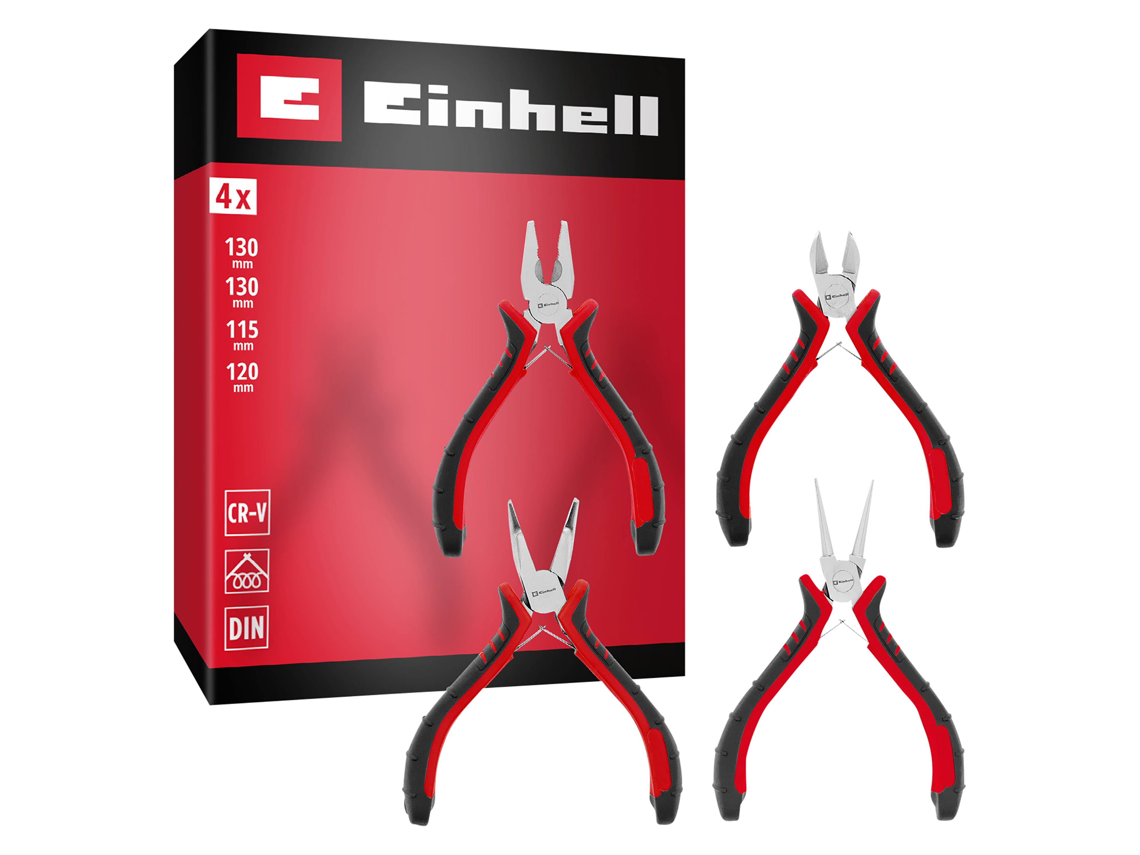 EINHELL Feinmechaniker-Zangen-Set, 370532, 4-teilig