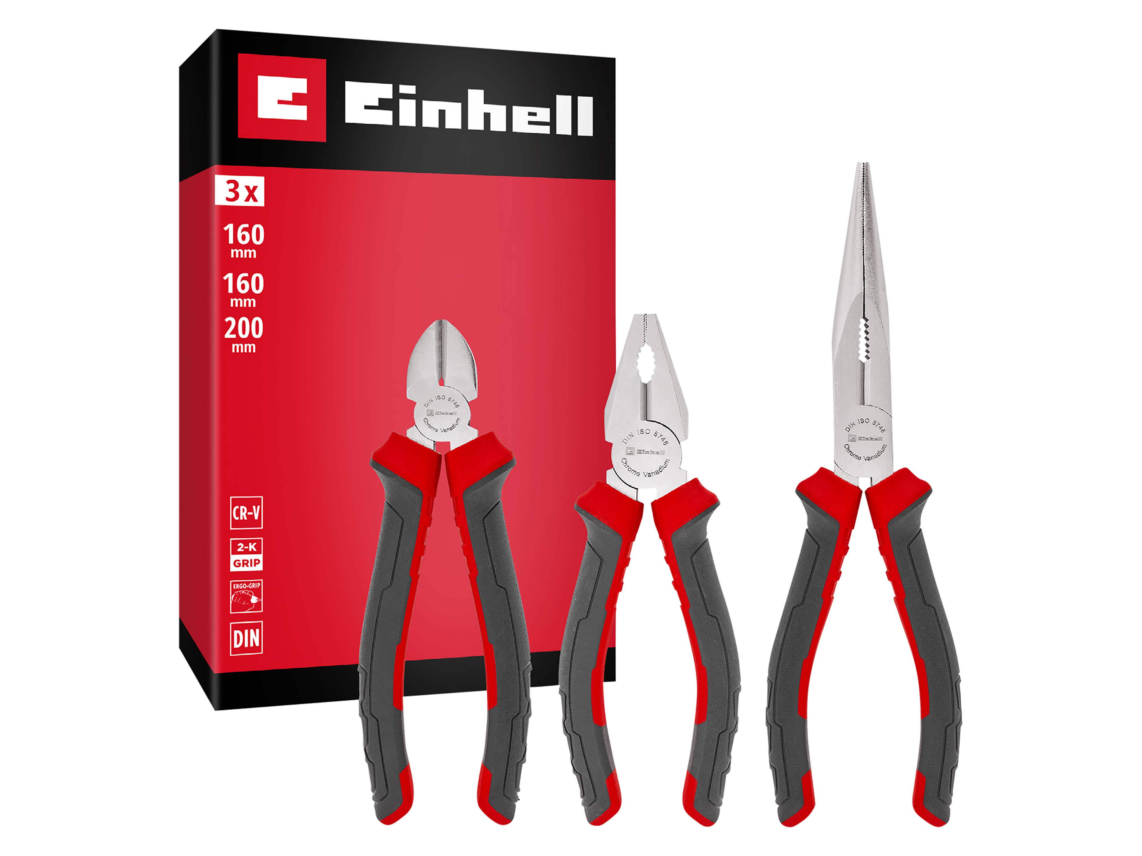 EINHELL Zangen-Set, 370530, 160/200 mm, 3-teilig
