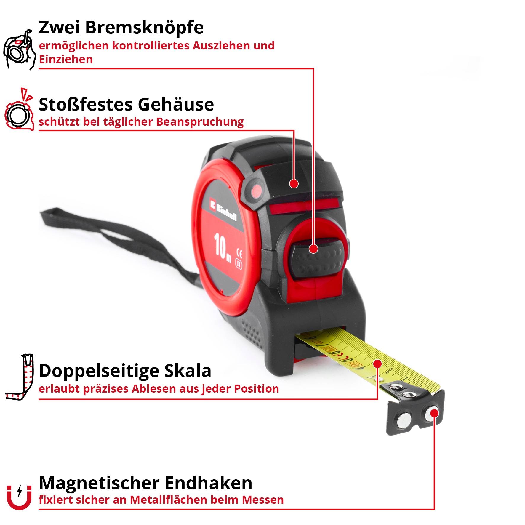 EINHELL Bandmaß, 370551, 10 m