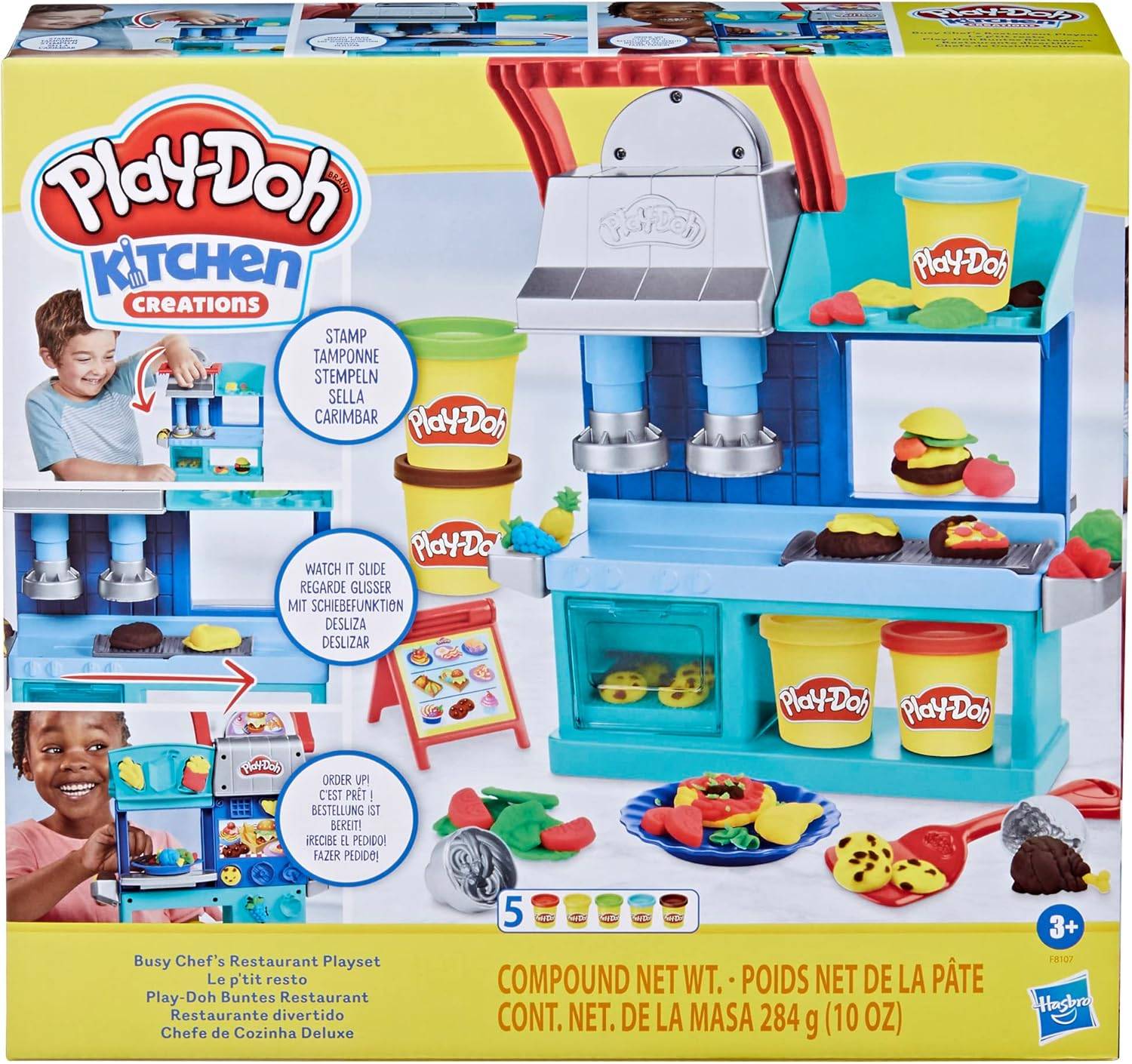 Hasbro F8107 - Play-Doh Kitchen Creations Buntes Restaurant - Knete-Spielset
