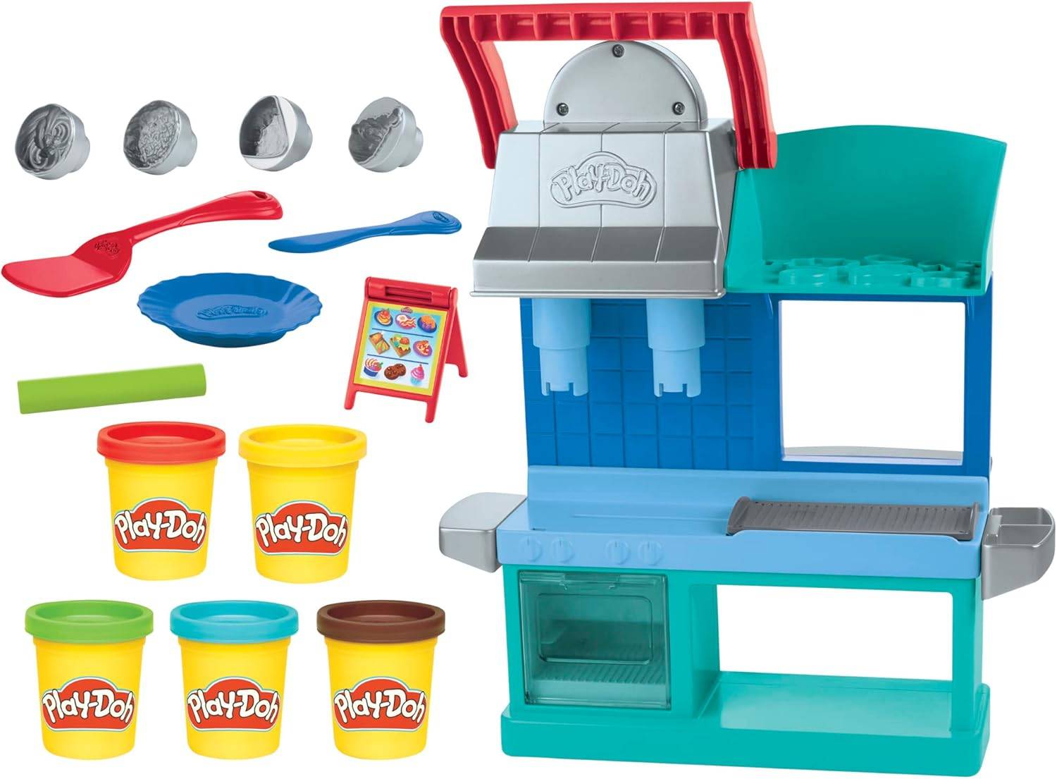 Hasbro F8107 - Play-Doh Kitchen Creations Buntes Restaurant - Knete-Spielset