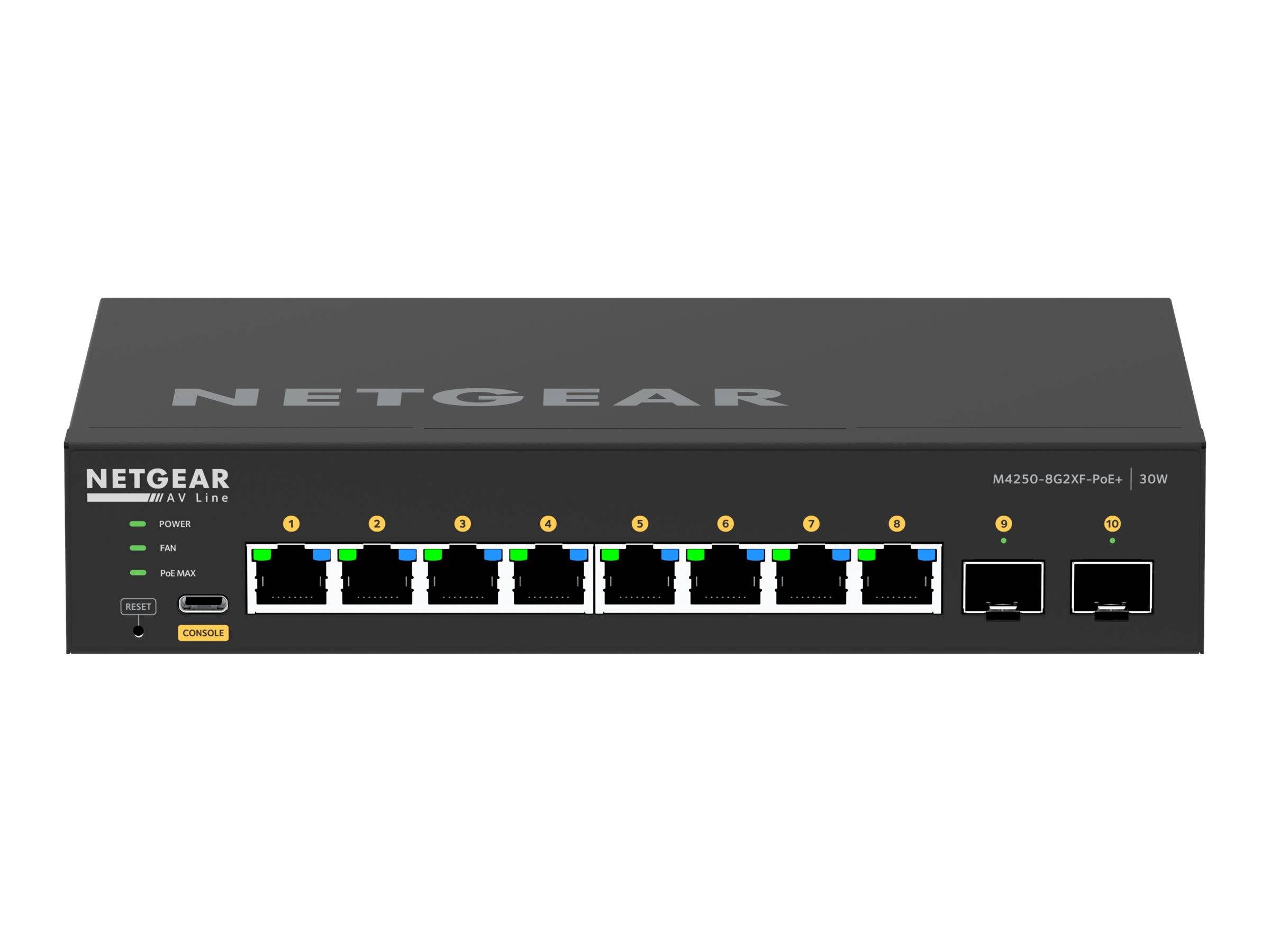 Netgear AV Line M4250-8G2XF-PoE+ - Switch - L3 - managed - 8 x 10/100/1000 (8