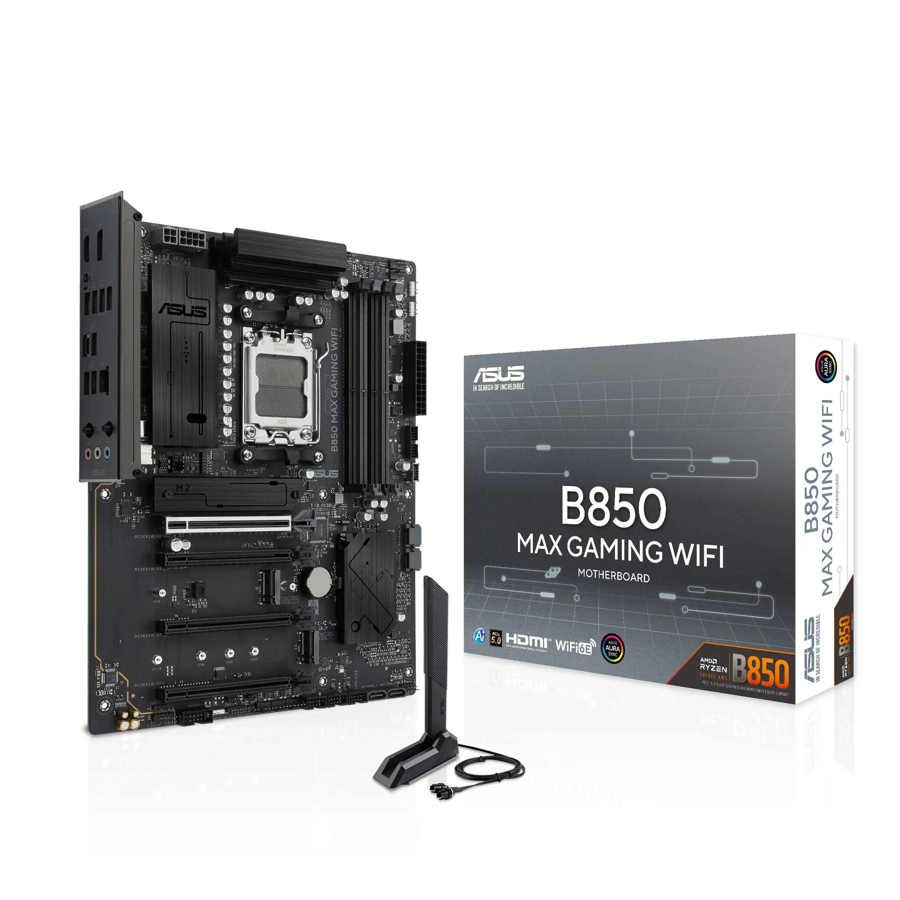 ASUS B850 MAX GAMING WIFI AMD,AM5,DDR5,ATX AMD Sockel AM5 Ryzen Zen4 ATX