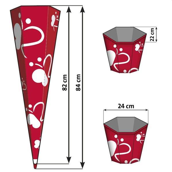 ROTH Bastelschultüte mit Verschluss, 850 mm, rosa