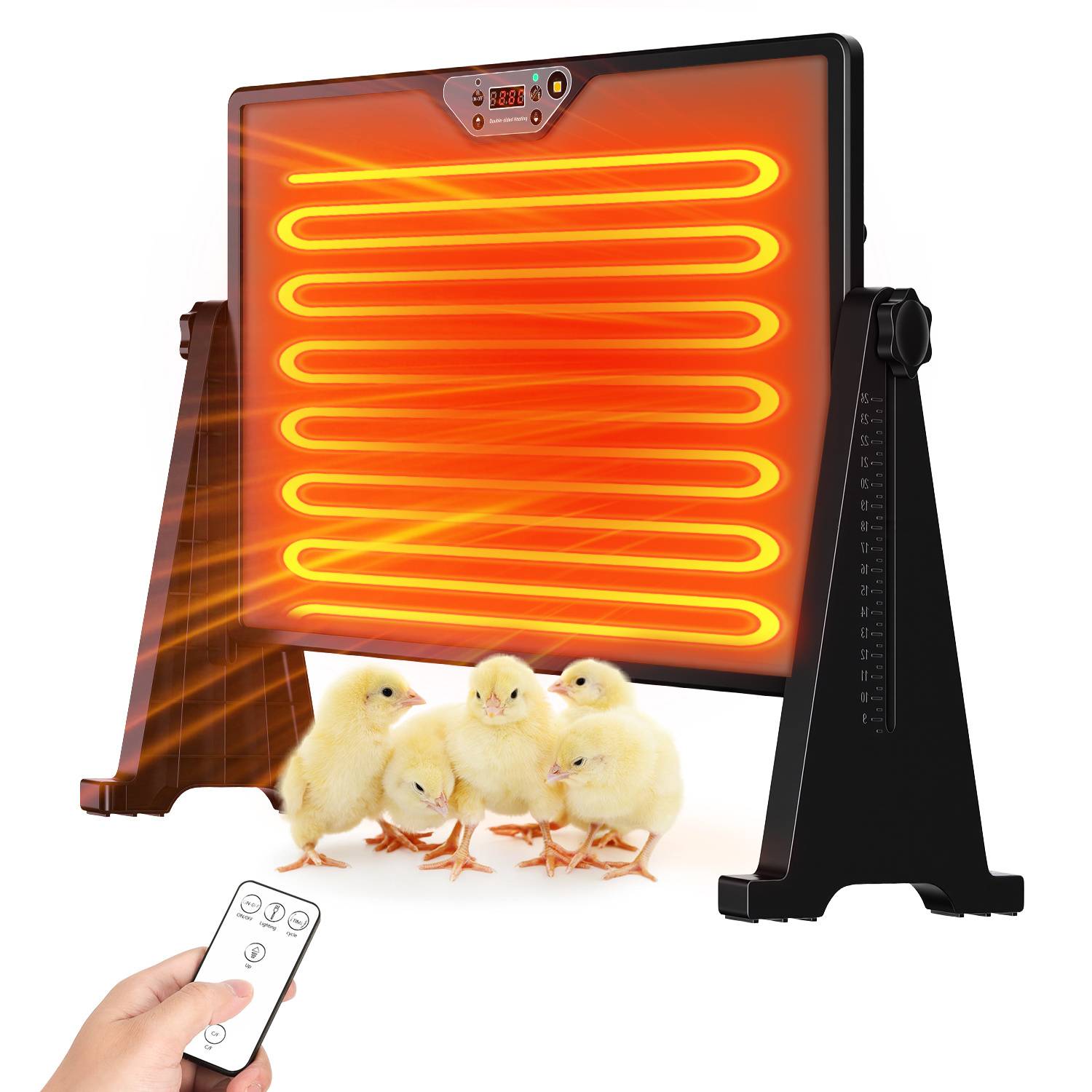 Hühnerstall Heizplatte 300W Küken-Wärmeplatte schwarz mit Temperaturregler - Für Küken & Geflügel