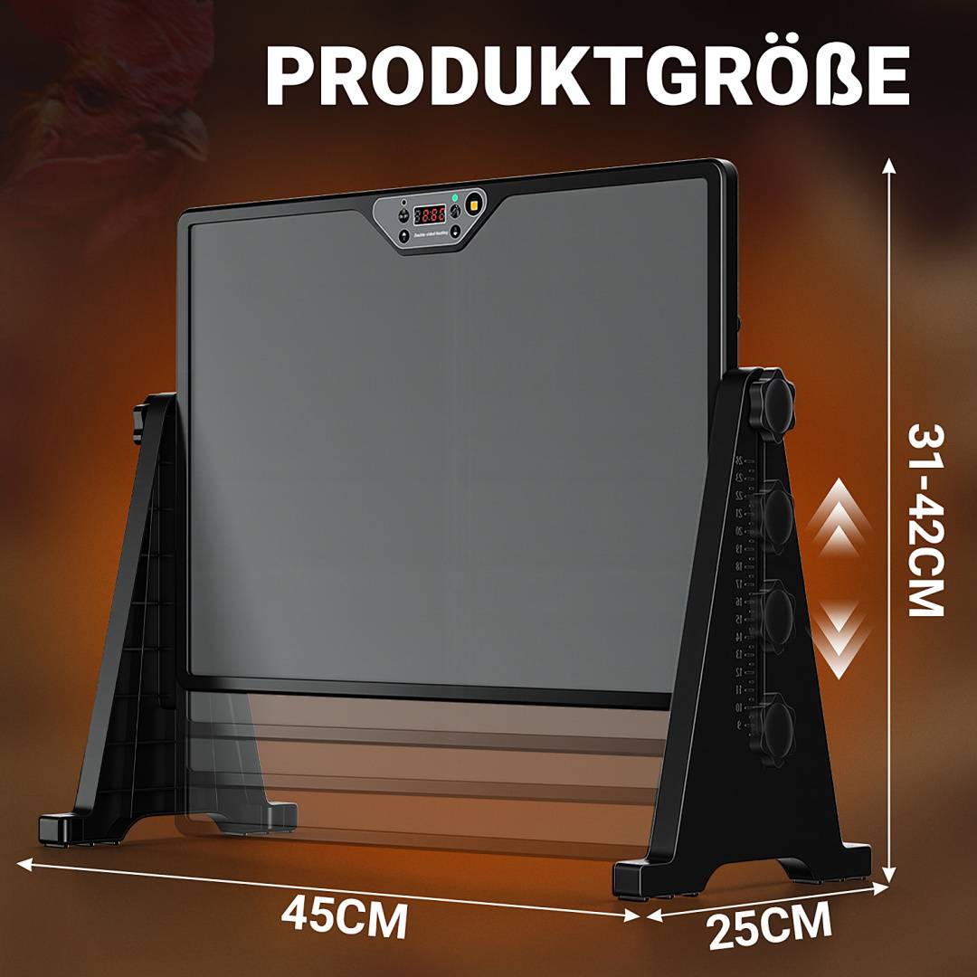 Hühnerstall Heizplatte 300W Küken-Wärmeplatte schwarz mit Temperaturregler - Für Küken & Geflügel