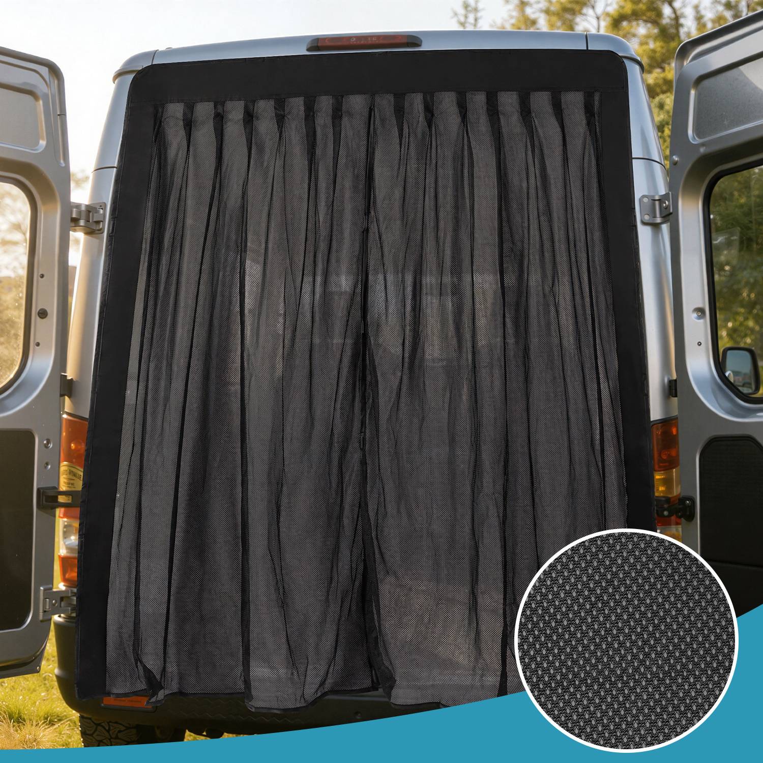 Auto Moskitonetz für Autotür 150×110 cm Magnetisches Insektenschutz Fliegengitter für Auto Camping Van SUV