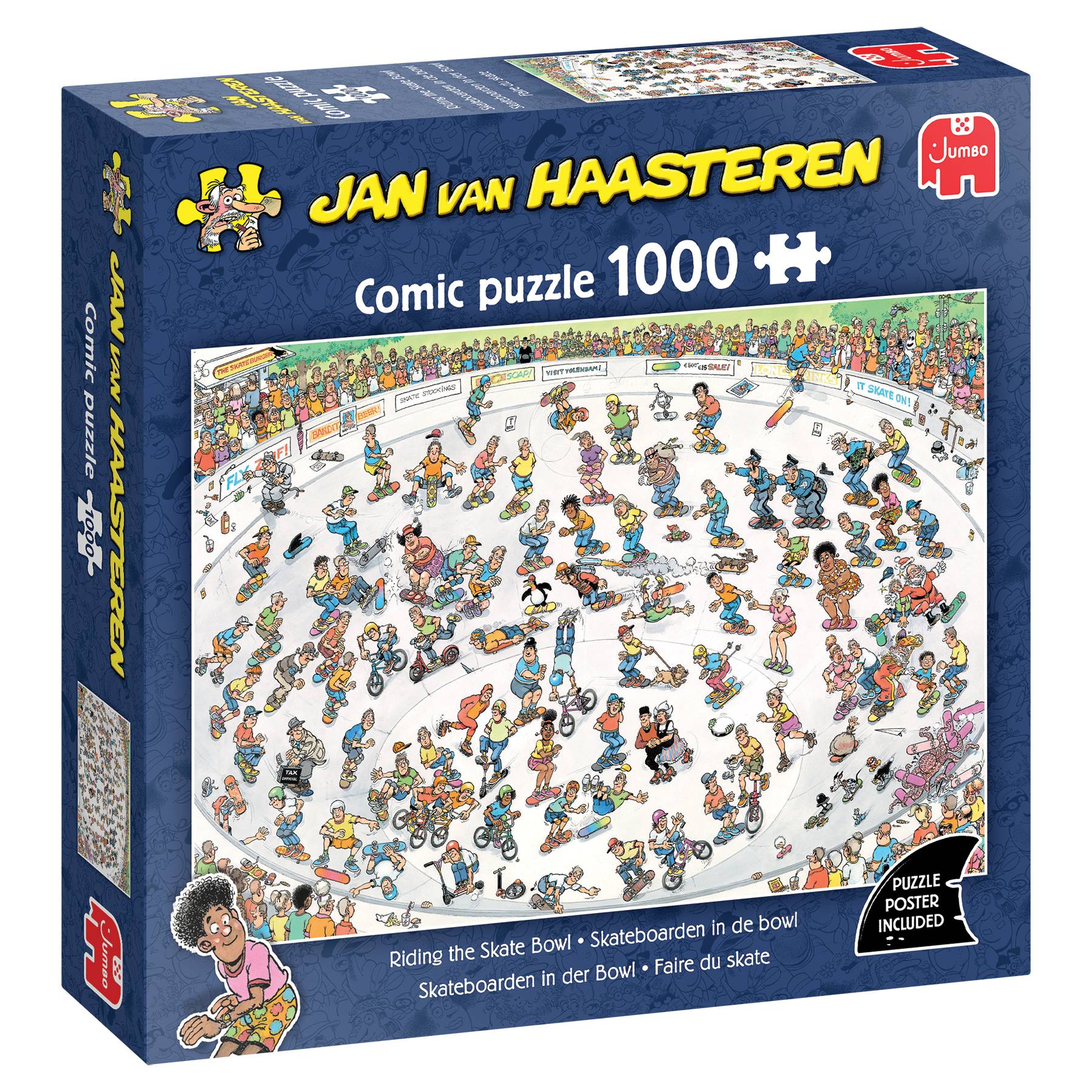 Jan van Haasteren - Skateboarden in der Bowl 1000 Teile Puzzle