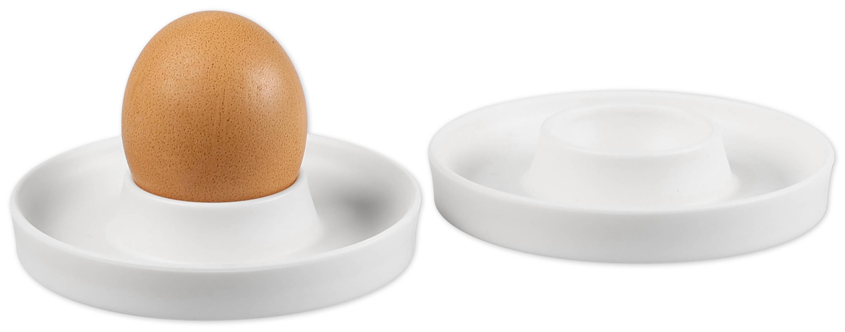 Kesper | Eierbecher, 2er Pack, Material: ø 10 x H 2 cm, Melamin, Maße: cm, Farbe: Weiß | Der ideale Frühstücksbegleiter