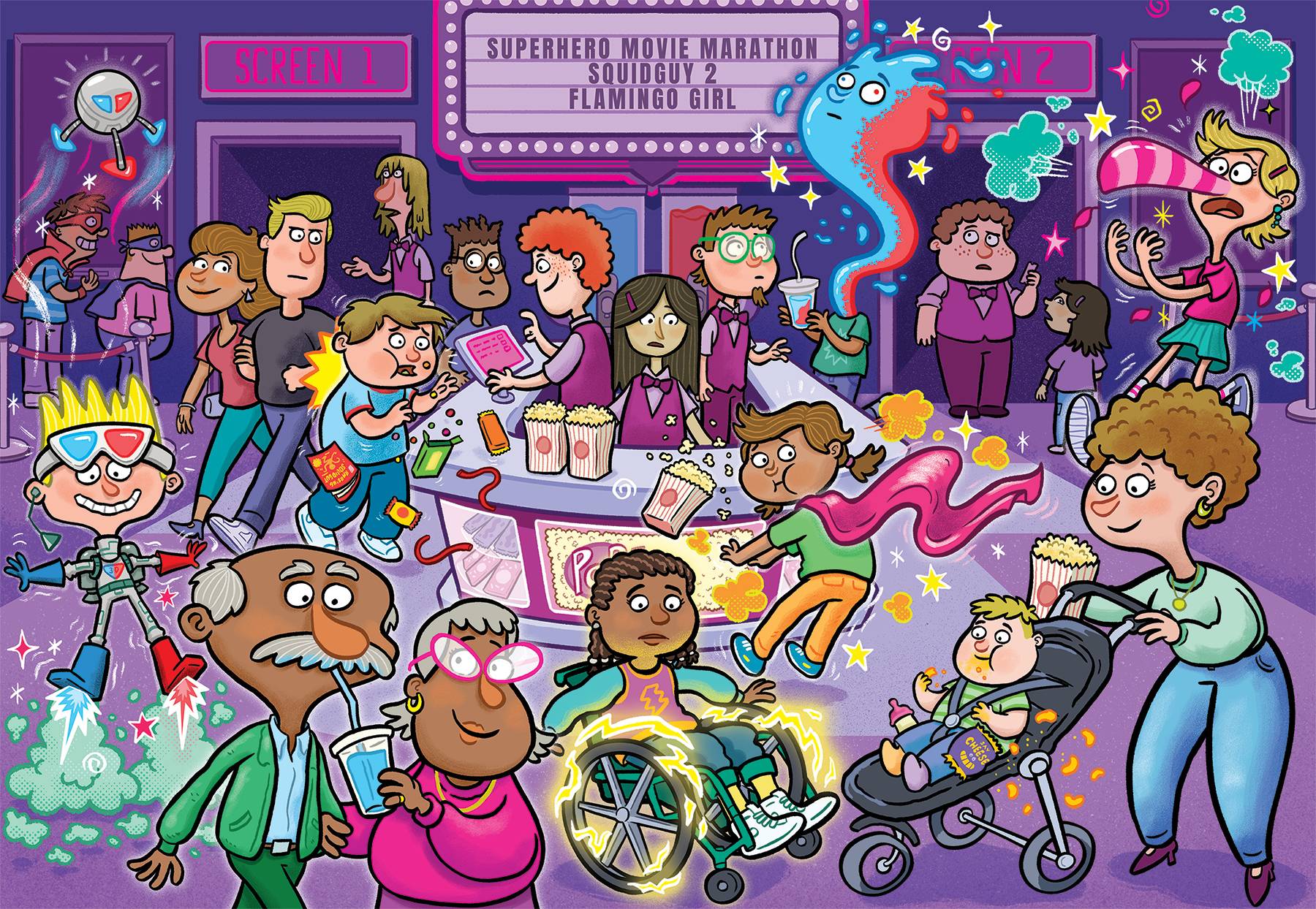 Wasgij Junior 2 - Popcorn-Power! (240 Teile Puzzle)