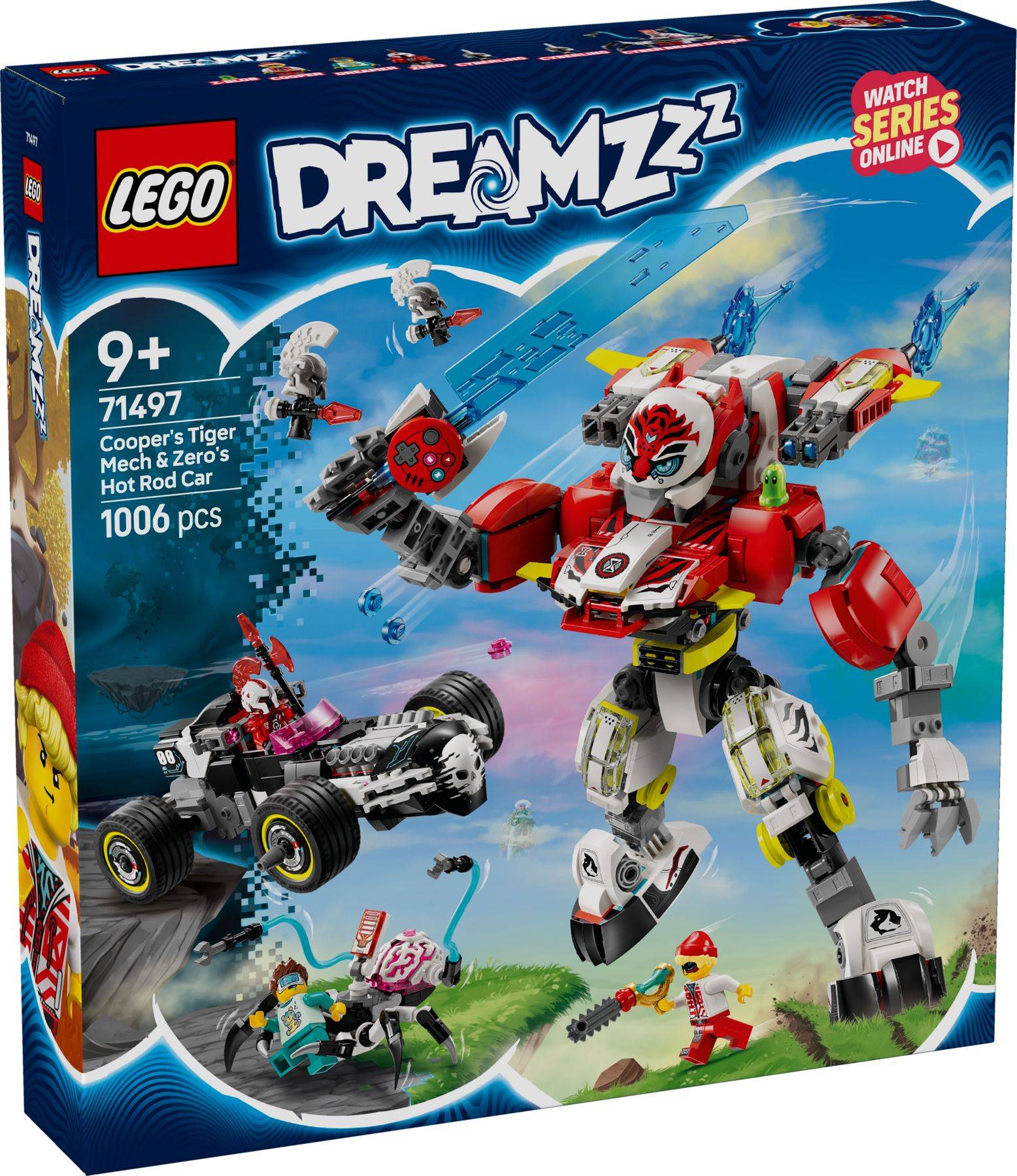 LEGO® Dreamzzz™ 71497 Coopers Tiger-Mech und Zero's Hot Rod Auto