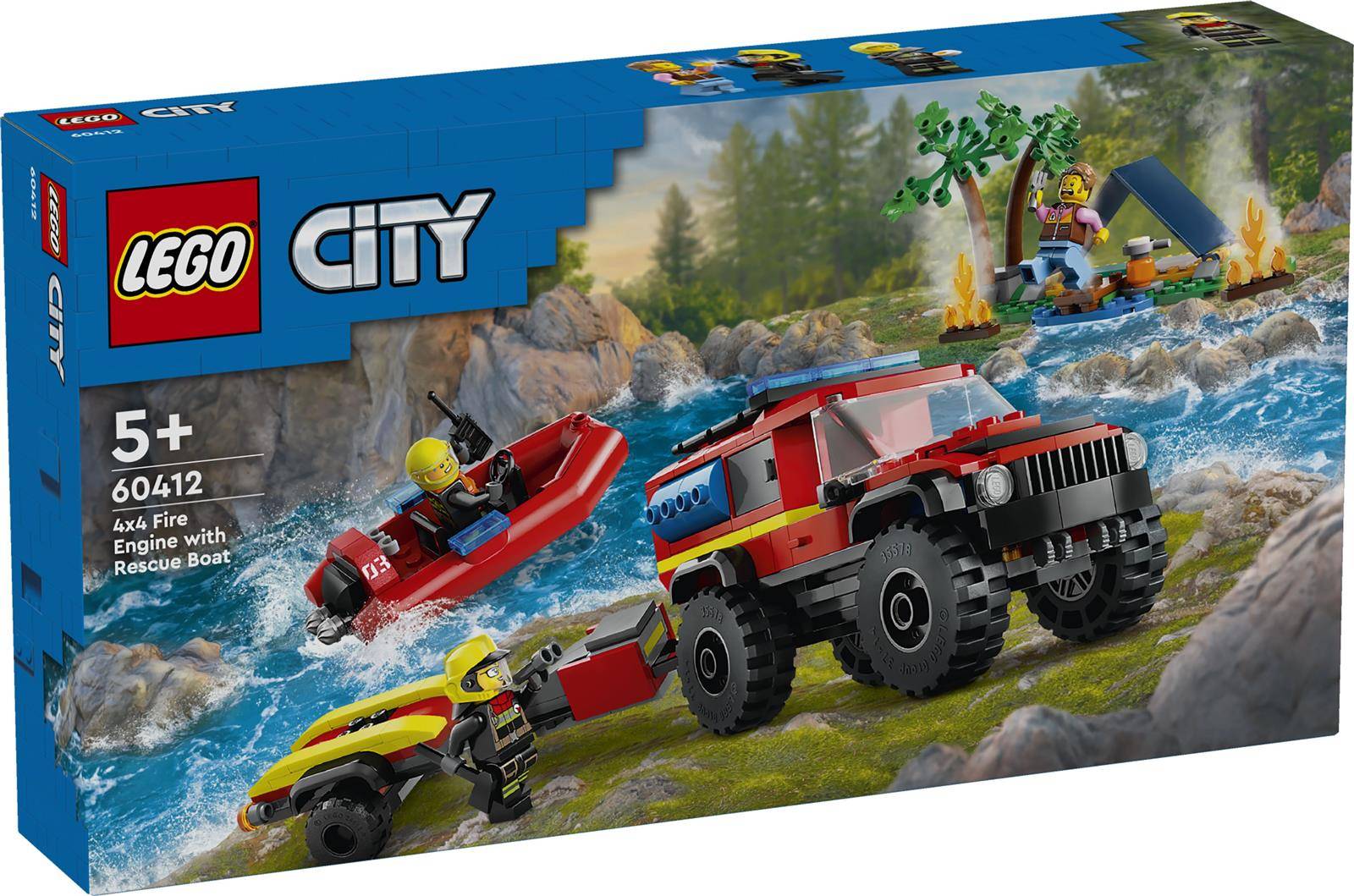 LEGO® City 60412 Feuerwehrgeländewagen mit Rettungsboot