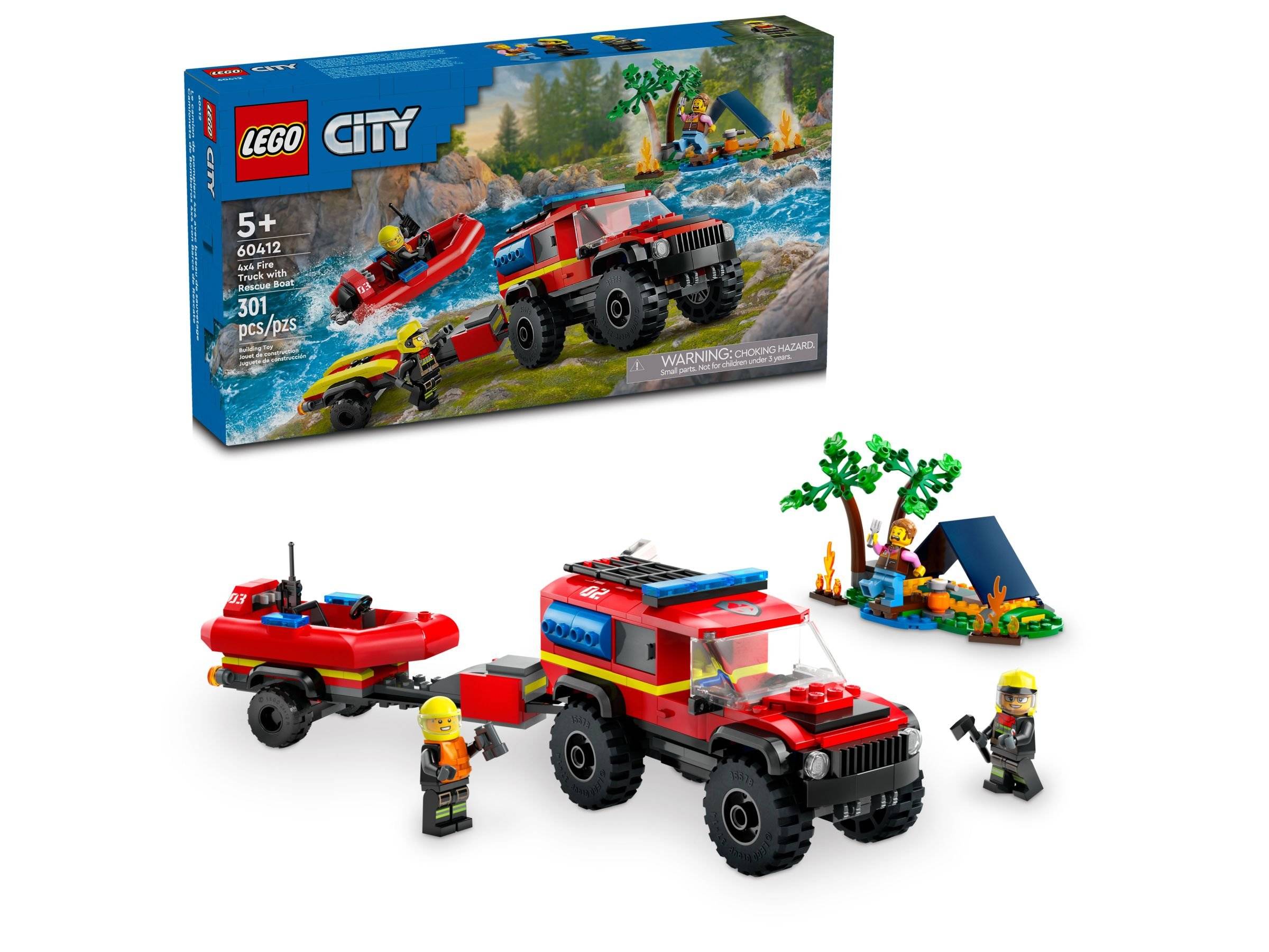 LEGO® City 60412 Feuerwehrgeländewagen mit Rettungsboot