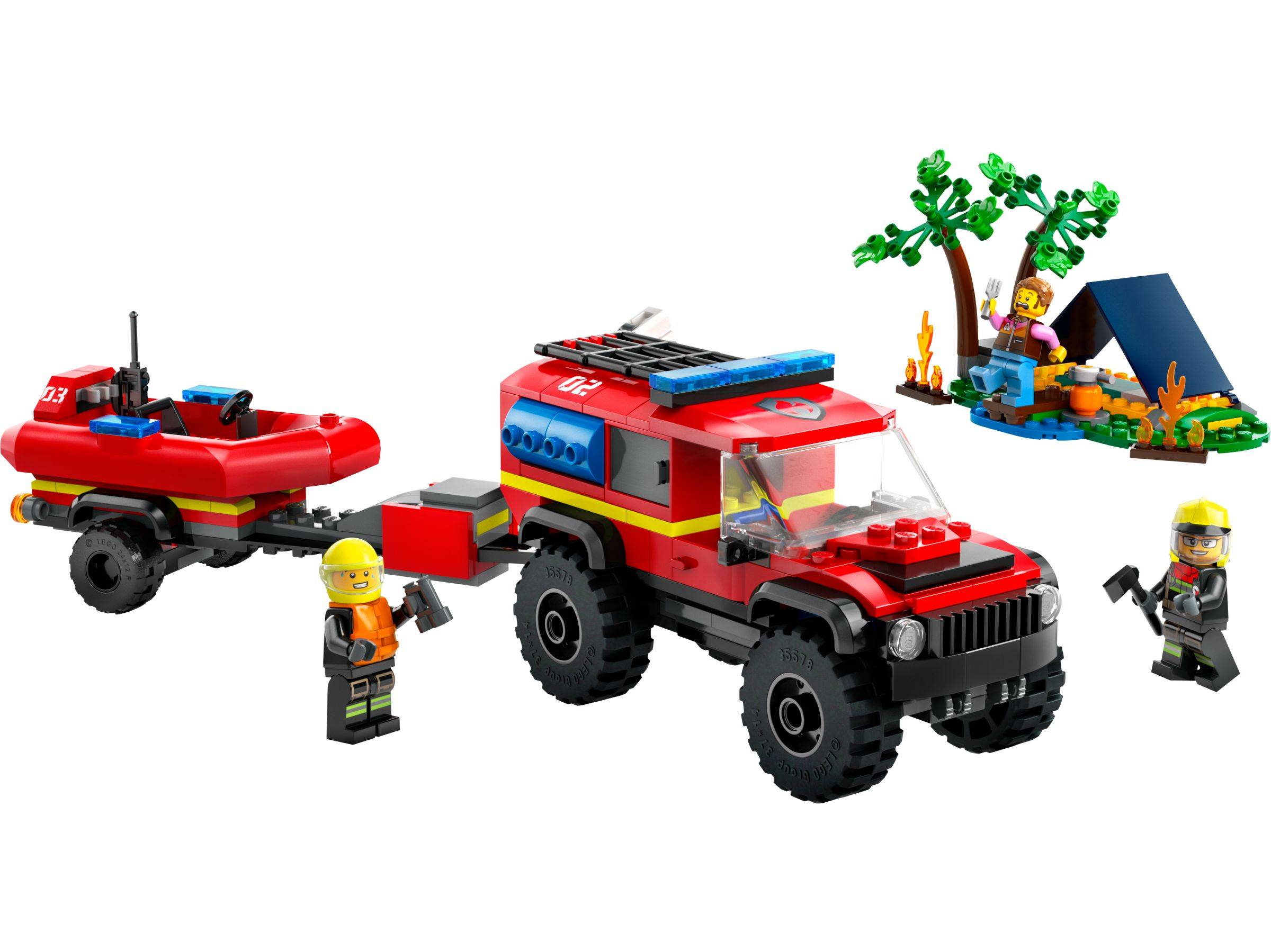 LEGO® City 60412 Feuerwehrgeländewagen mit Rettungsboot