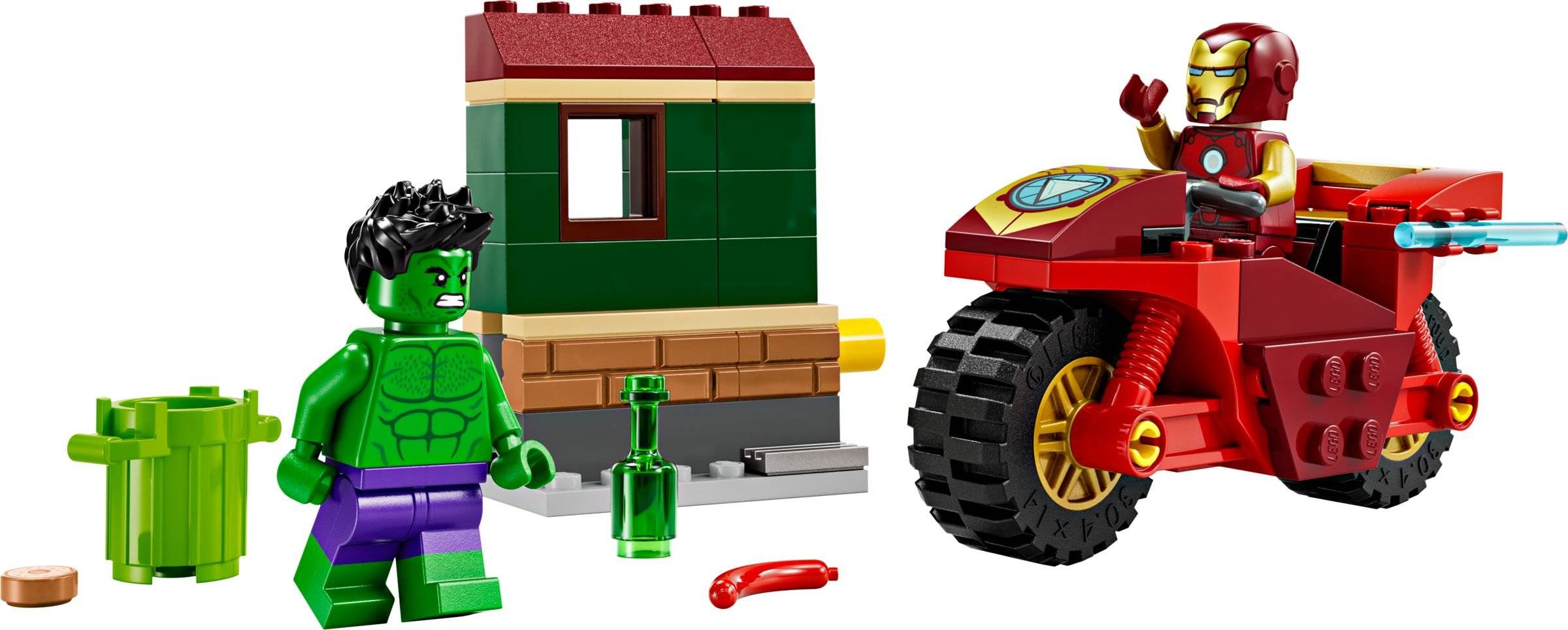 LEGO® Super Heroes 76287 Iron Man mit Bike und der Hulk