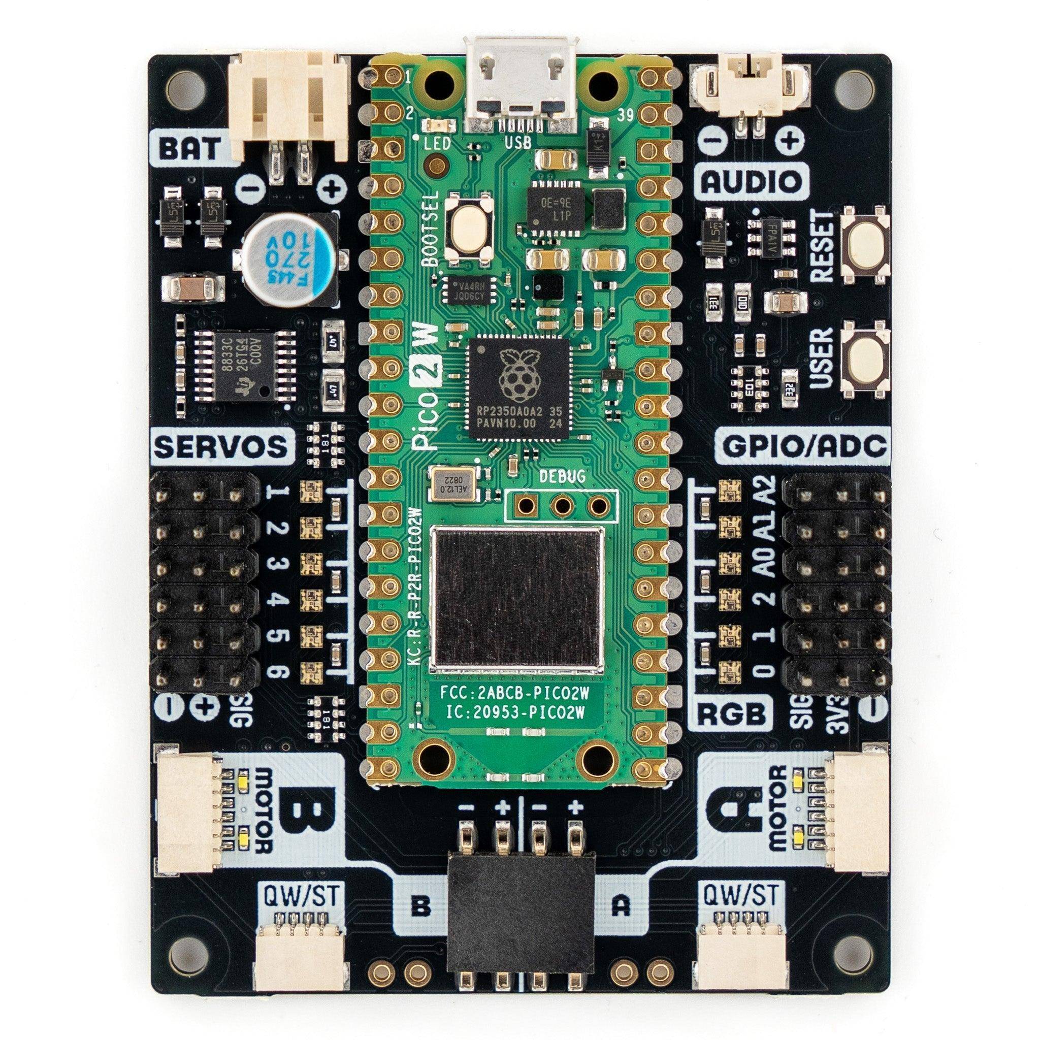 Pimoroni Inventor 2350 W Dev Board Kit, Motorsteuerung, Wi-Fi, BT5.2, 150MHz, 4MB Flash, Pico 2 W