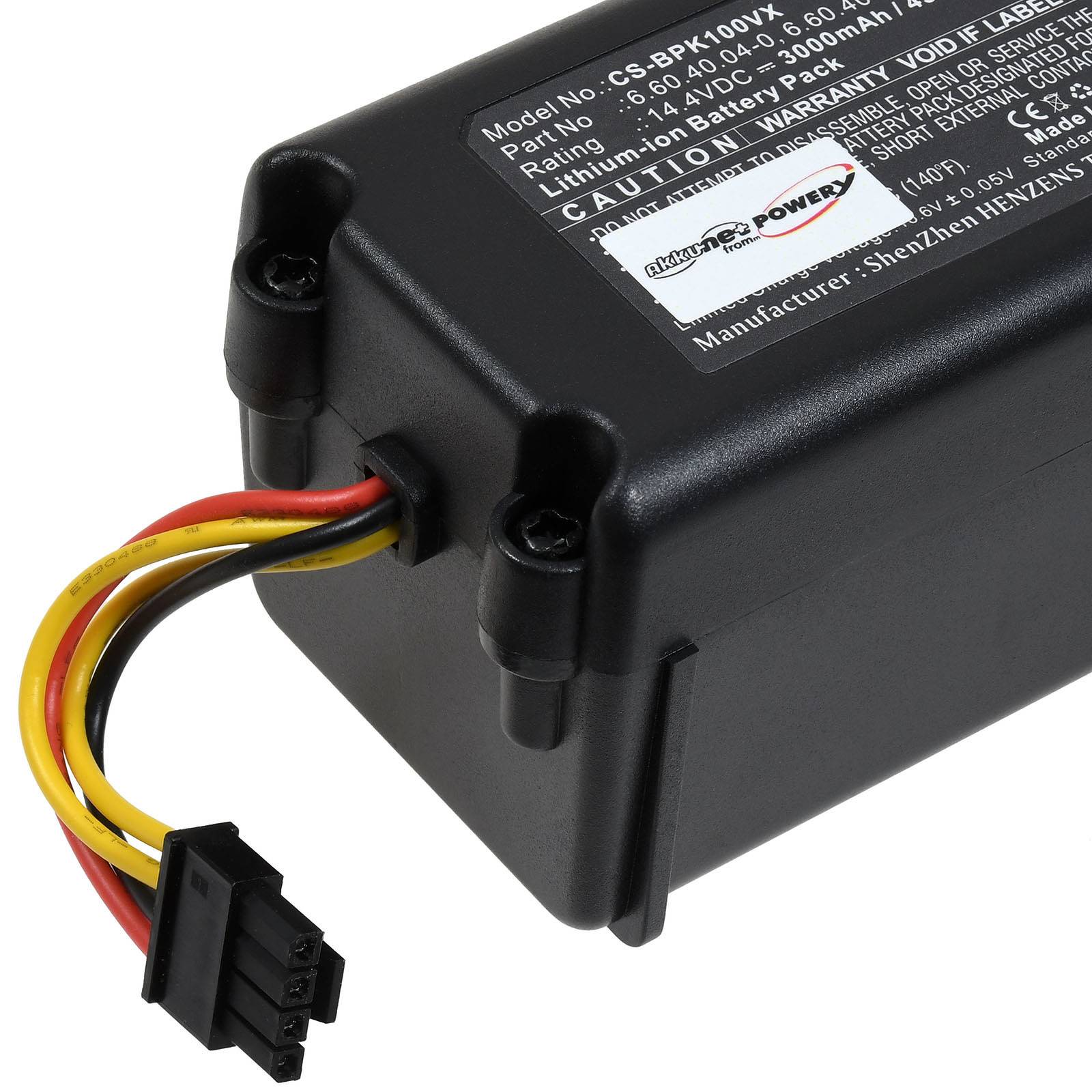 Powery Akku für Sencor SRV9250 Saugroboter Hardcase 4-poliger Stecker, 14,4V, Li-Ion