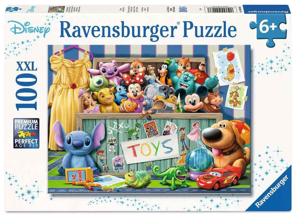 Ravensburger Kinderpuzzle – Disney Spielzeugsammlung,100 Teile XXL