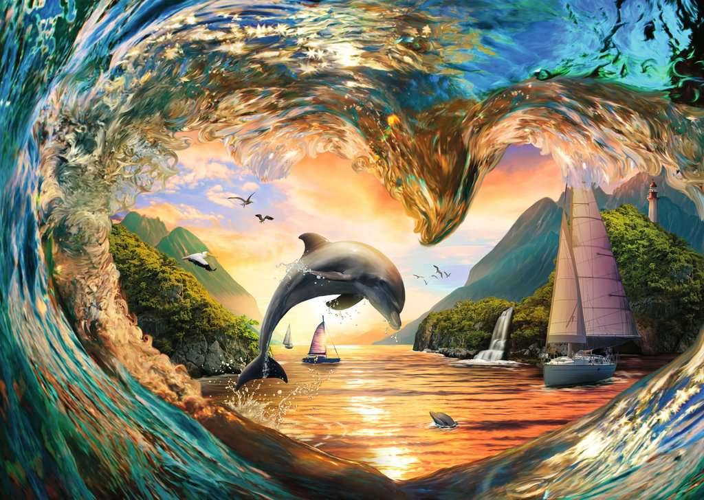 Sprung in den Sonnenuntergang – 1000 Teile Puzzle von Ravensburger