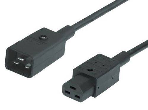 Bachmann Heißgeräte-Verlängerungskabel, C20 Stecker an C21 Buchse, 3,0 m, schwarz
