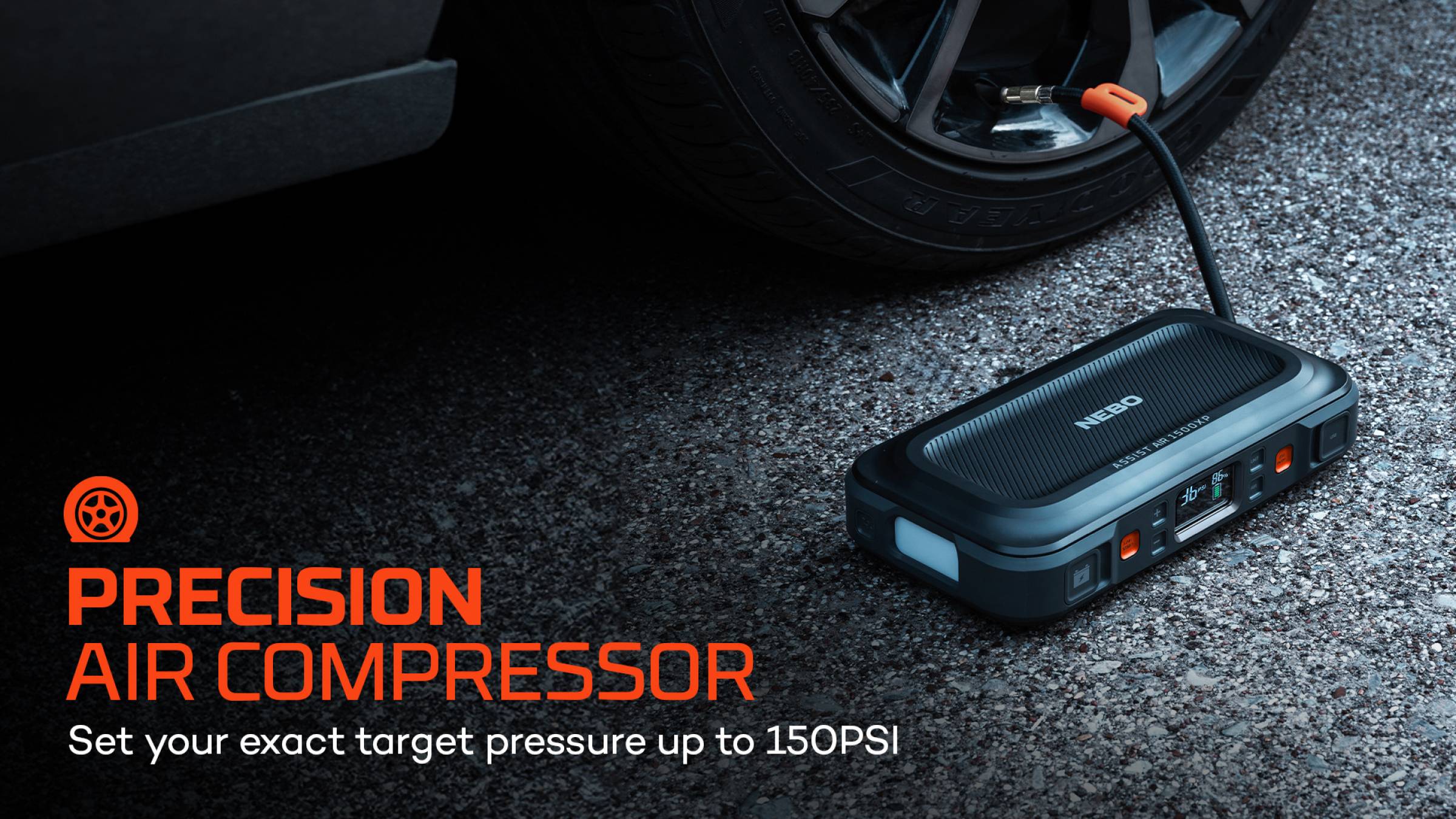 NEBO JUMPSTARTER Assist Air 1500XP 12V 1500A Kompressor Powerbank Leuchte