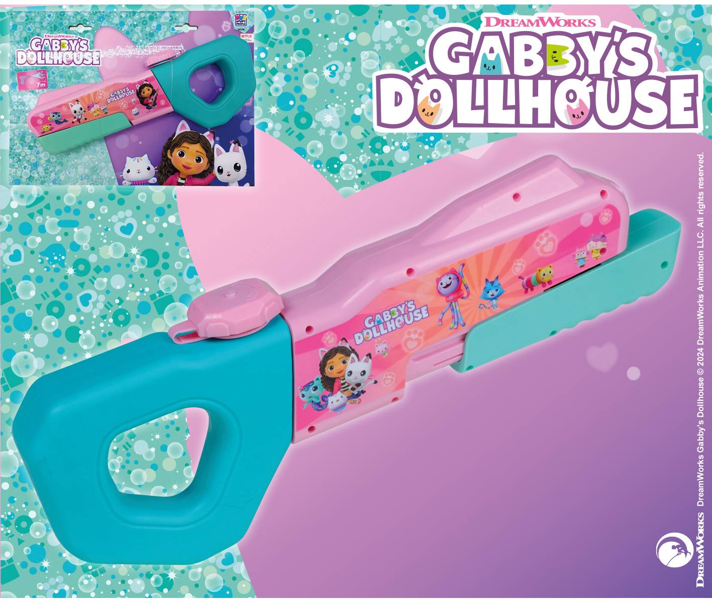 Gabby's Dollhouse Wasserpistole Kinder Wasserblaster Wasserspritze 33cm Garten