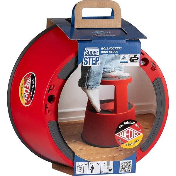 Rollhocker SuperStep Kunststoff rot - Banderolenverpackung