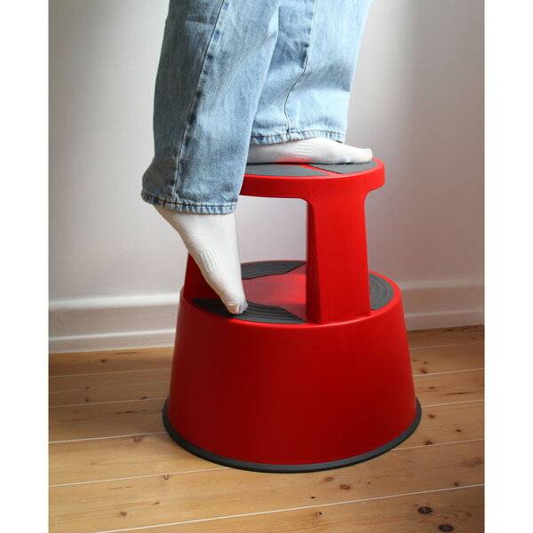 Rollhocker SuperStep Kunststoff rot - Banderolenverpackung
