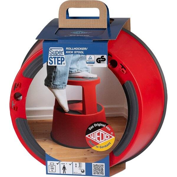 Rollhocker SuperStep Kunststoff rot - Banderolenverpackung