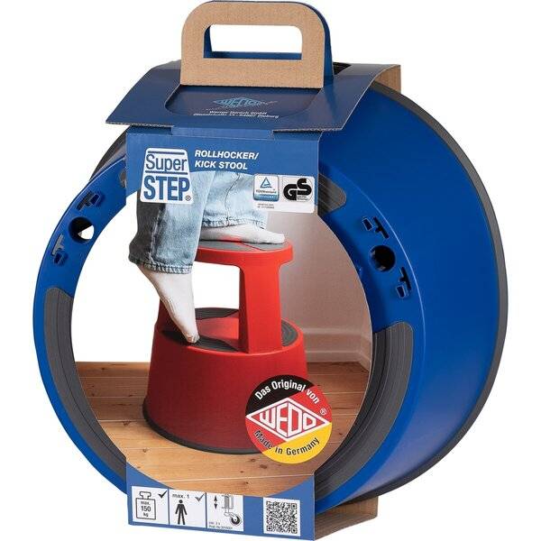 Rollhocker SuperStep Kunststoff blau - Banderolenverpackung