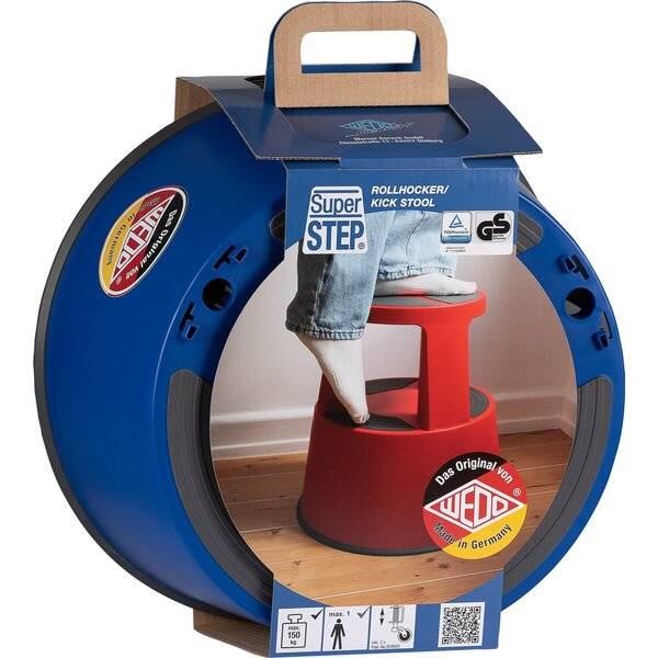 Rollhocker SuperStep Kunststoff blau - Banderolenverpackung