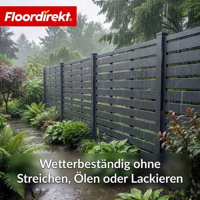 FLOORDIREKT Sichtschutzzaun Milos - Flexibel & individuell aufbaubar - Aus hochwertigem WPC-Material - 180 x 180
