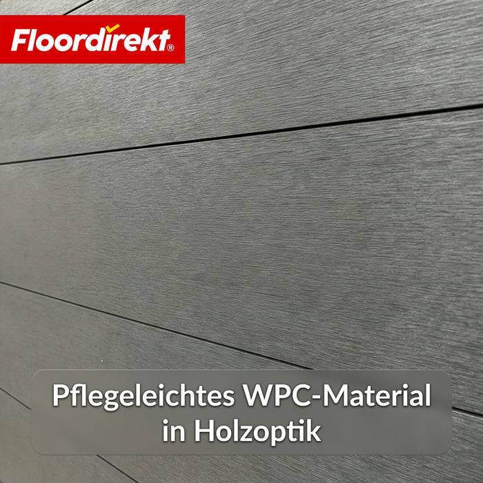 FLOORDIREKT Sichtschutzzaun Ponza - Flexibel & individuell aufbaubar - Aus hochwertigem WPC-Material - 180 x 180