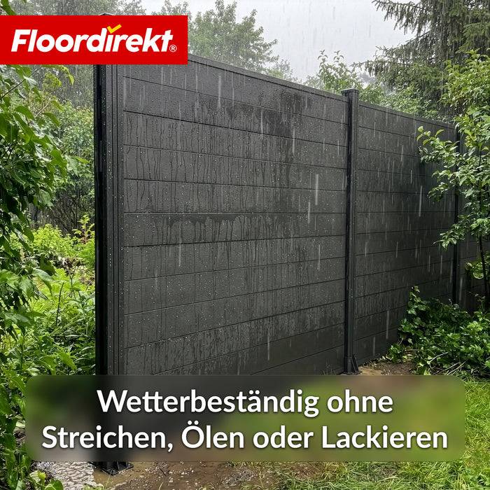 FLOORDIREKT Sichtschutzzaun Ponza - Flexibel & individuell aufbaubar - Aus hochwertigem WPC-Material - 180 x 180