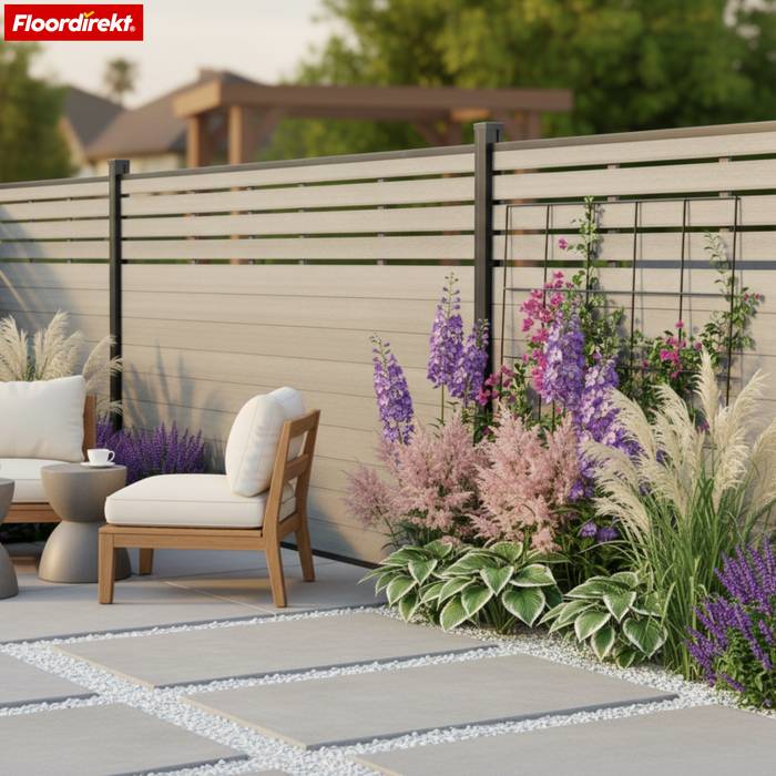 FLOORDIREKT Sichtschutzzaun Elba - Flexibel & individuell aufbaubar - Aus hochwertigem WPC-Material - 180 x 180