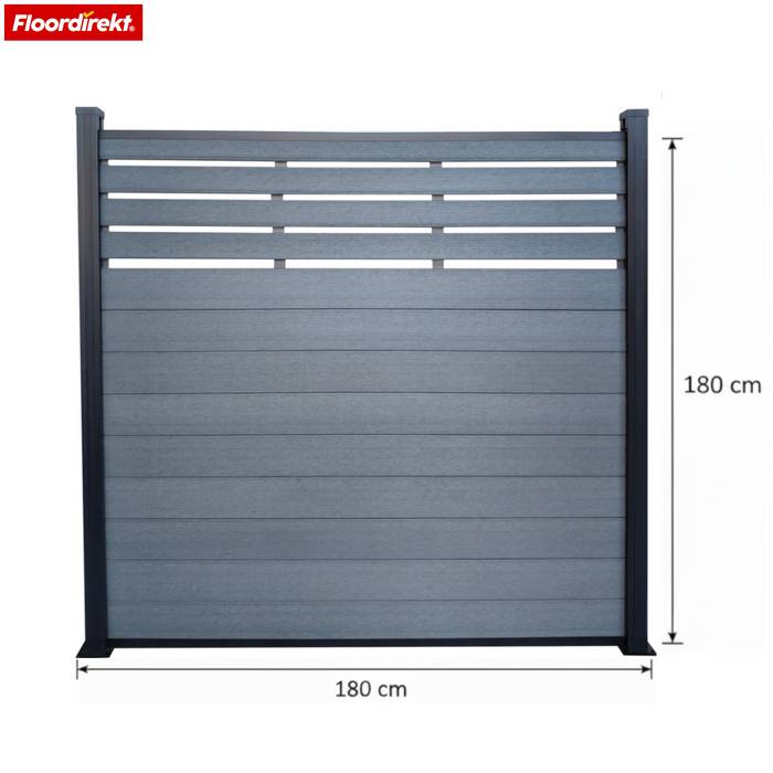 FLOORDIREKT Sichtschutzzaun Elba - Flexibel & individuell aufbaubar - Aus hochwertigem WPC-Material - 180 x 180