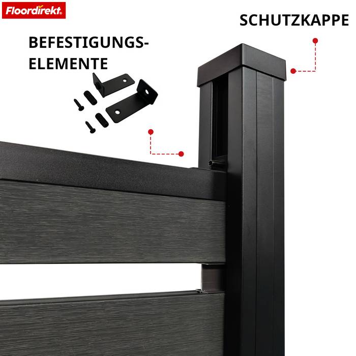 FLOORDIREKT Sichtschutzzaun Capri - Flexibel & individuell aufbaubar - Aus hochwertigem WPC-Material - 180 x 180