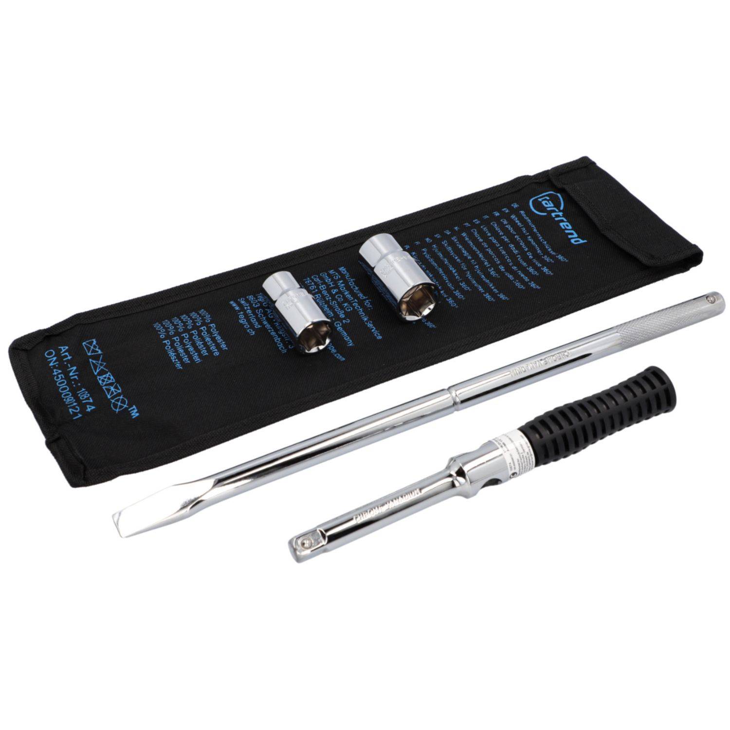 Radmutternschlüssel mit Stecknüssen + Tasche